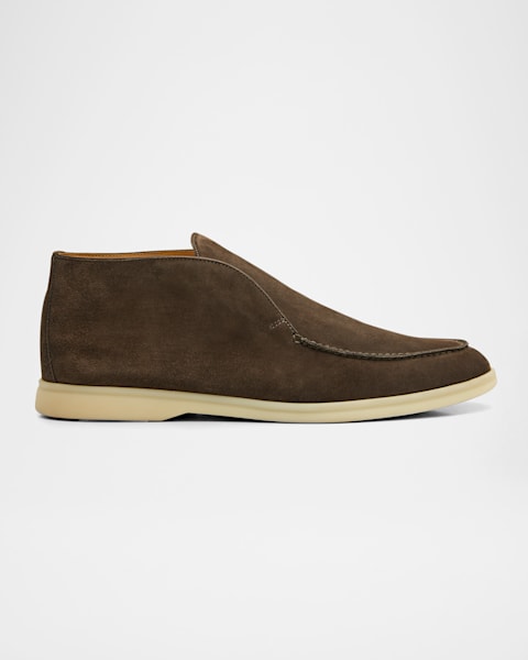 Loro Piana Men's Open Walk Laceless Leather Chukka Boots | Neiman
