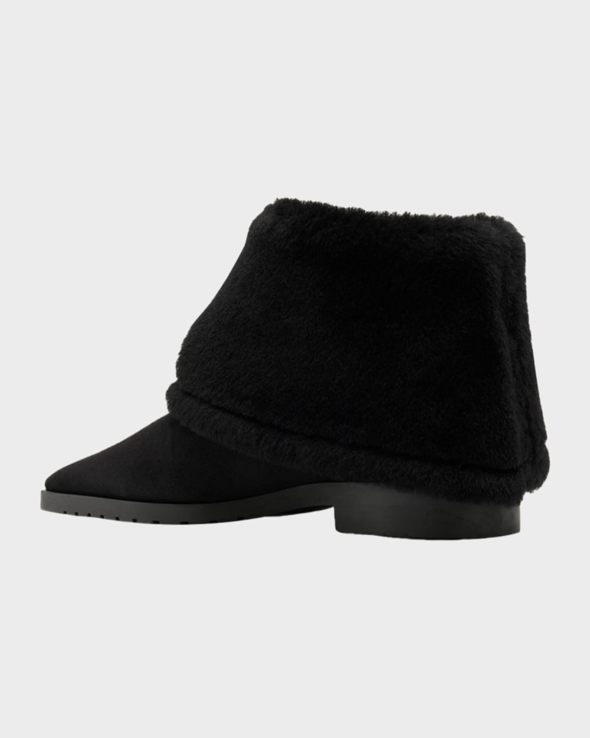 Totême Fold Down Shearling Suede Ankle Boots In Multi