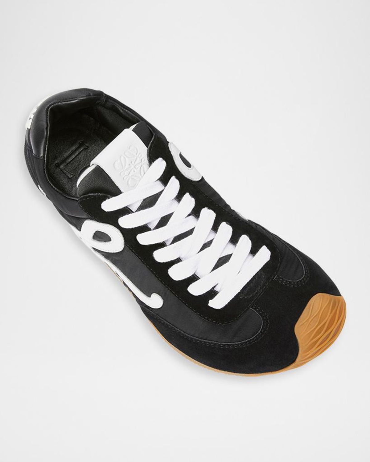 Loewe Ballet Runner 2.0 Mixed Leather Sneakers In Black