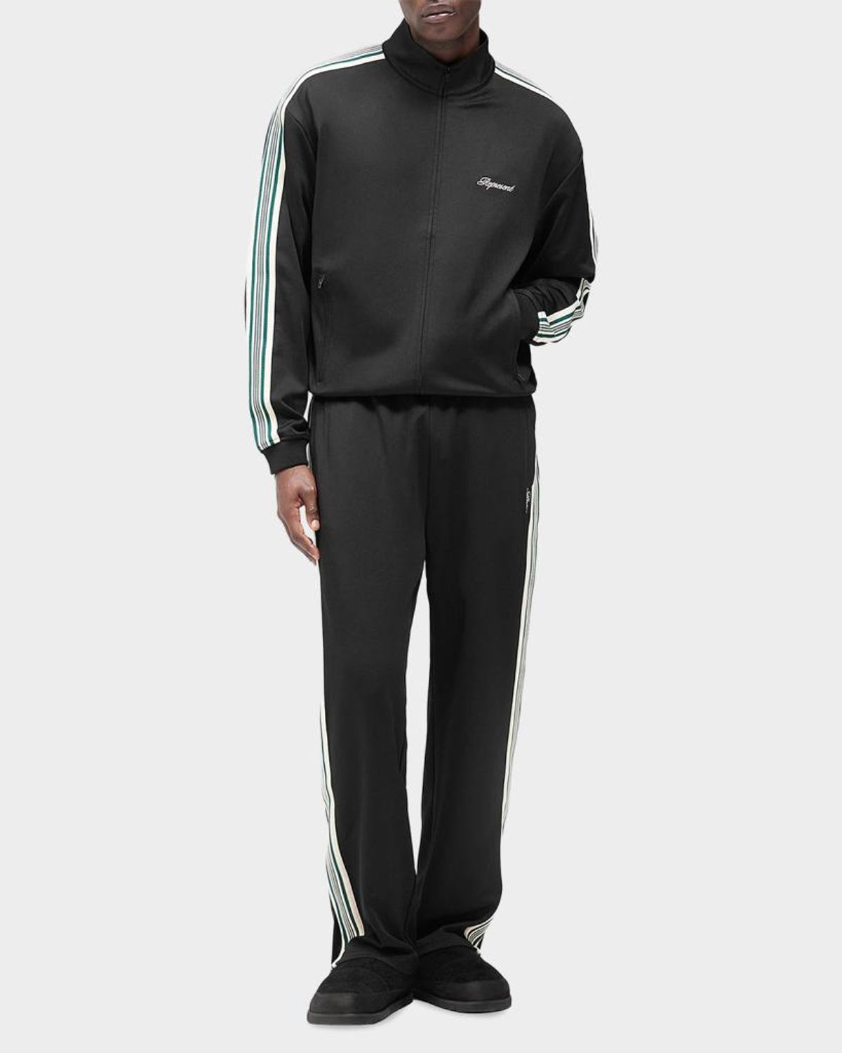 Represent Mens Jet Black Embroidered-logo Striped-taped Woven Track Jacket In Black