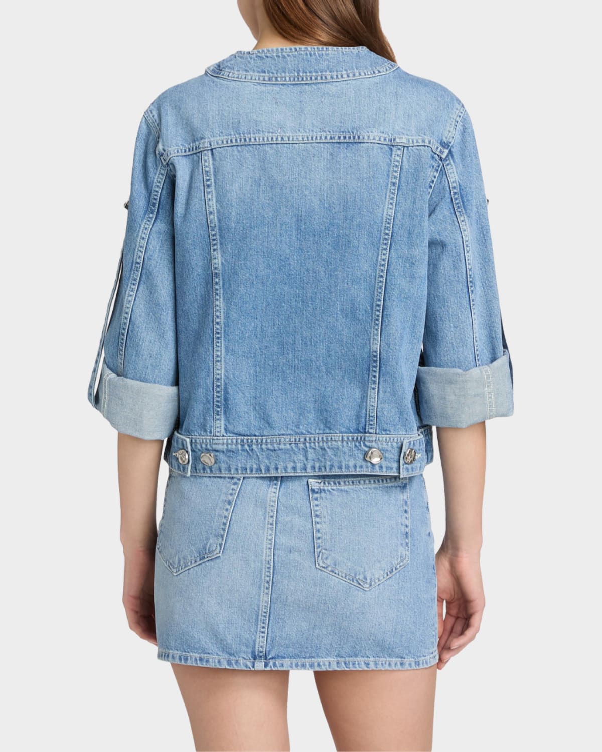 L & Apos;agence Anouk Denim Button-front Jacket In Grant