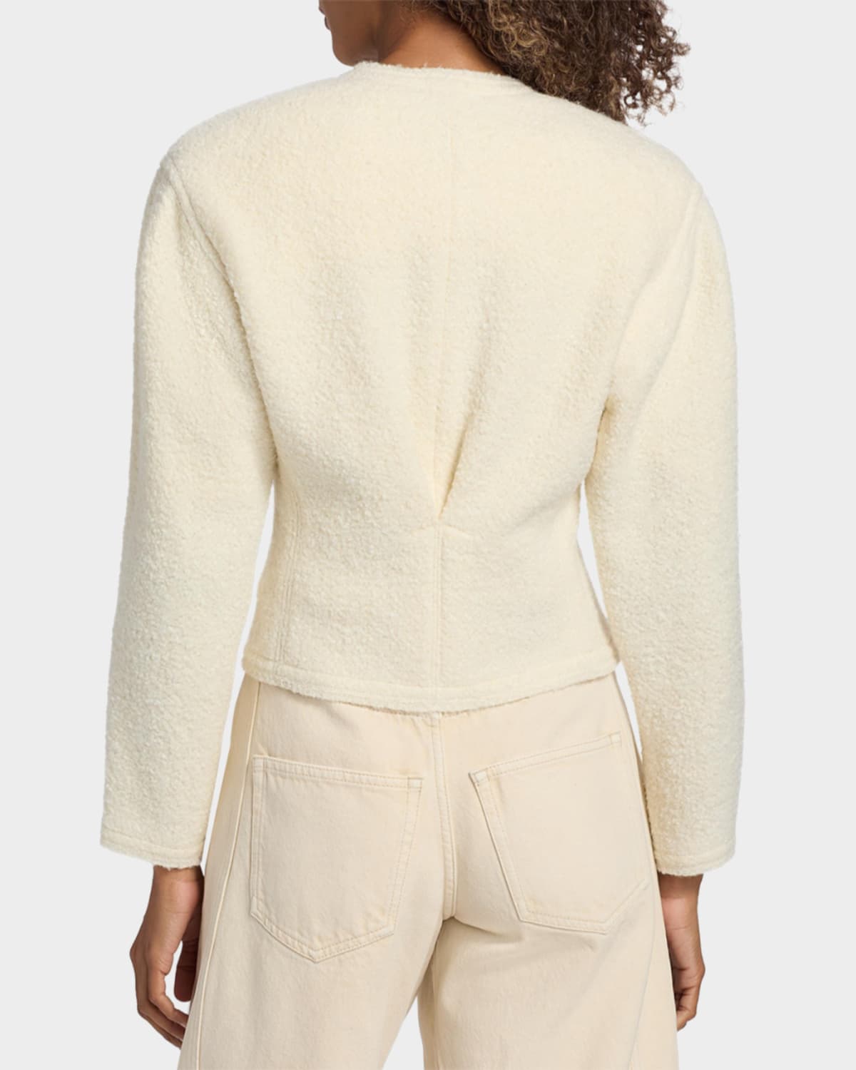 Isabel Marant Suna Asymmetrical Virgin Wool Blend Jacket In Ecru