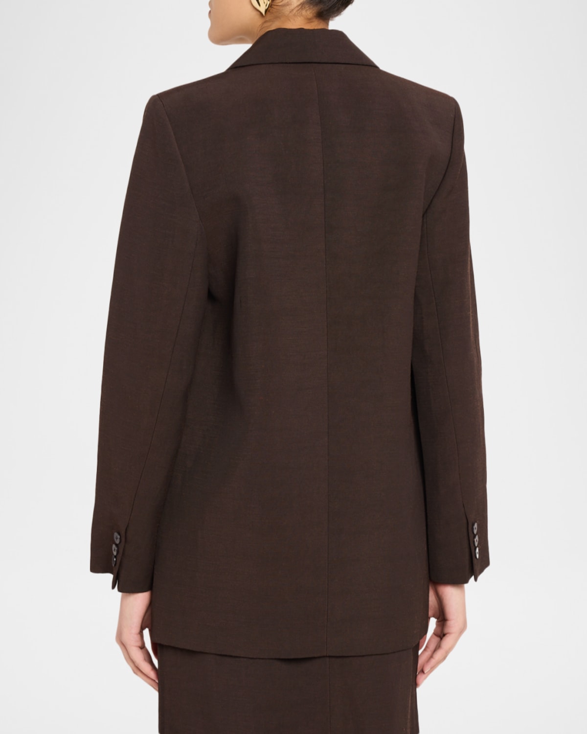 Co Oversized Single-breasted Blazer Jacket In Cholate
