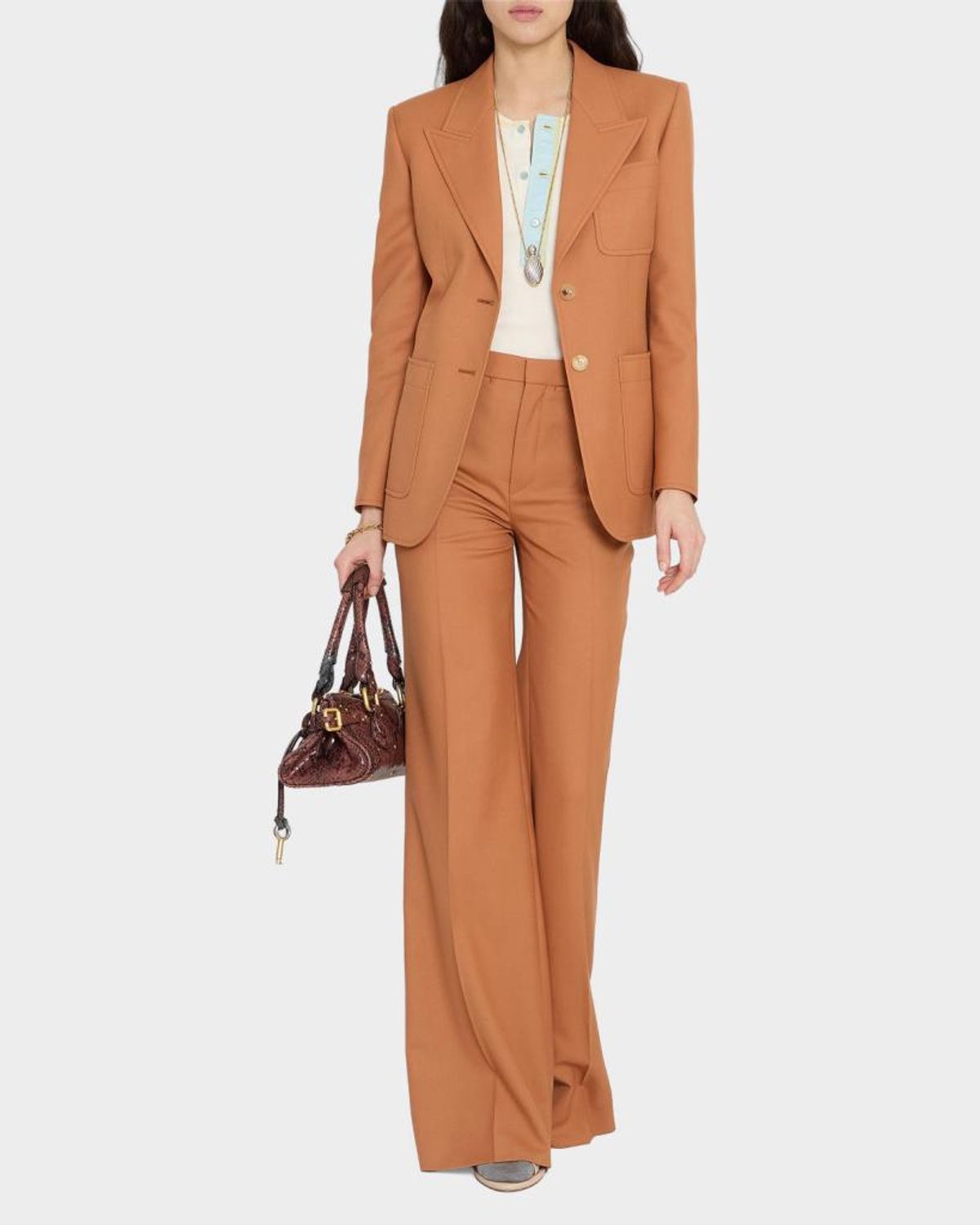 Chloé Wool Single-breasted Blazer In 249 Tannis