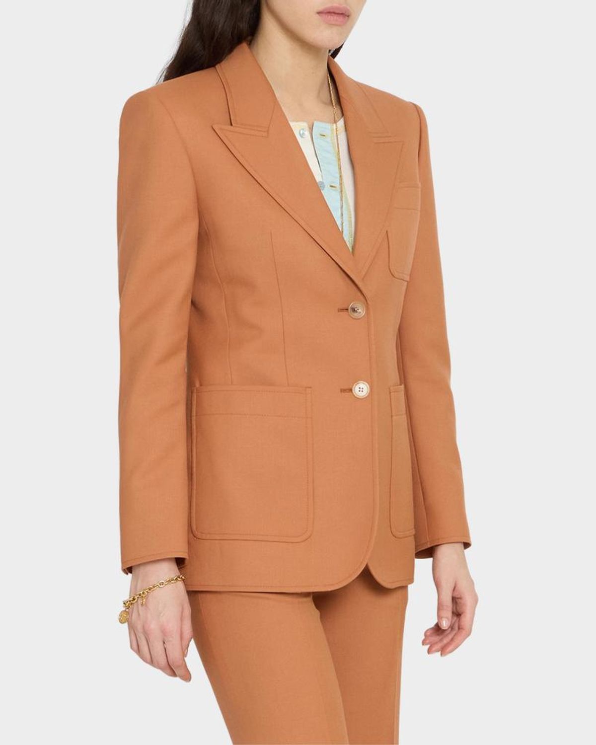 Chloé Wool Single-breasted Blazer In 249 Tannis