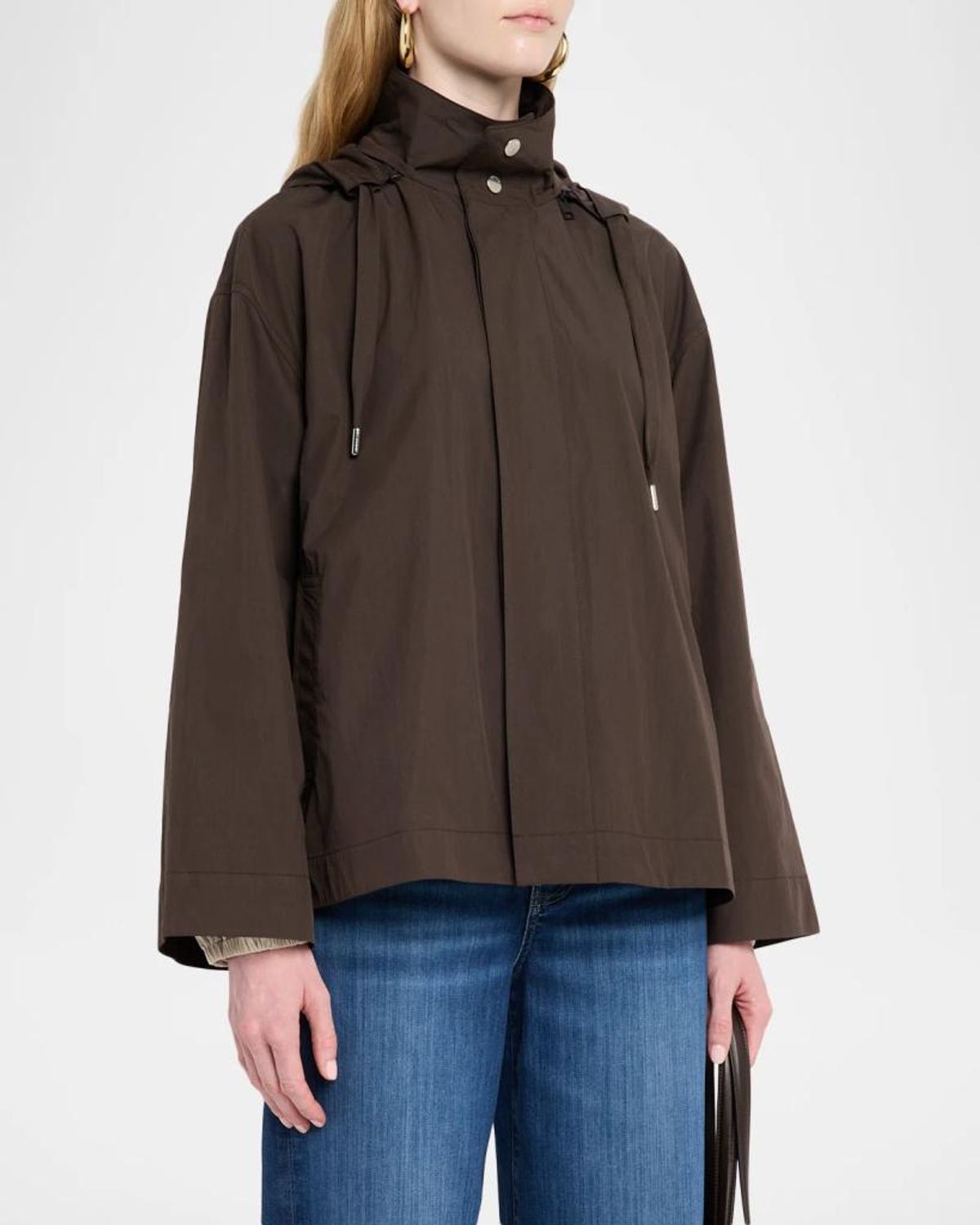Frame The Cropped Canopy Jacket In Ash Brown