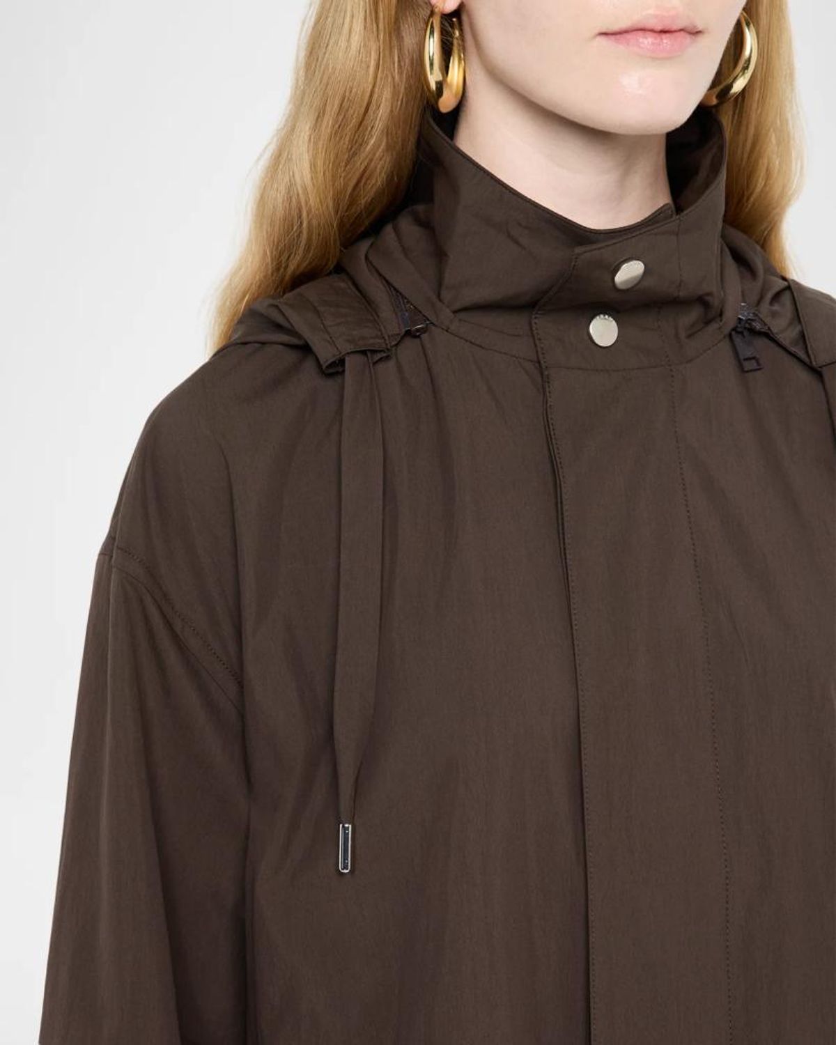 Frame The Cropped Canopy Jacket In Ash Brown