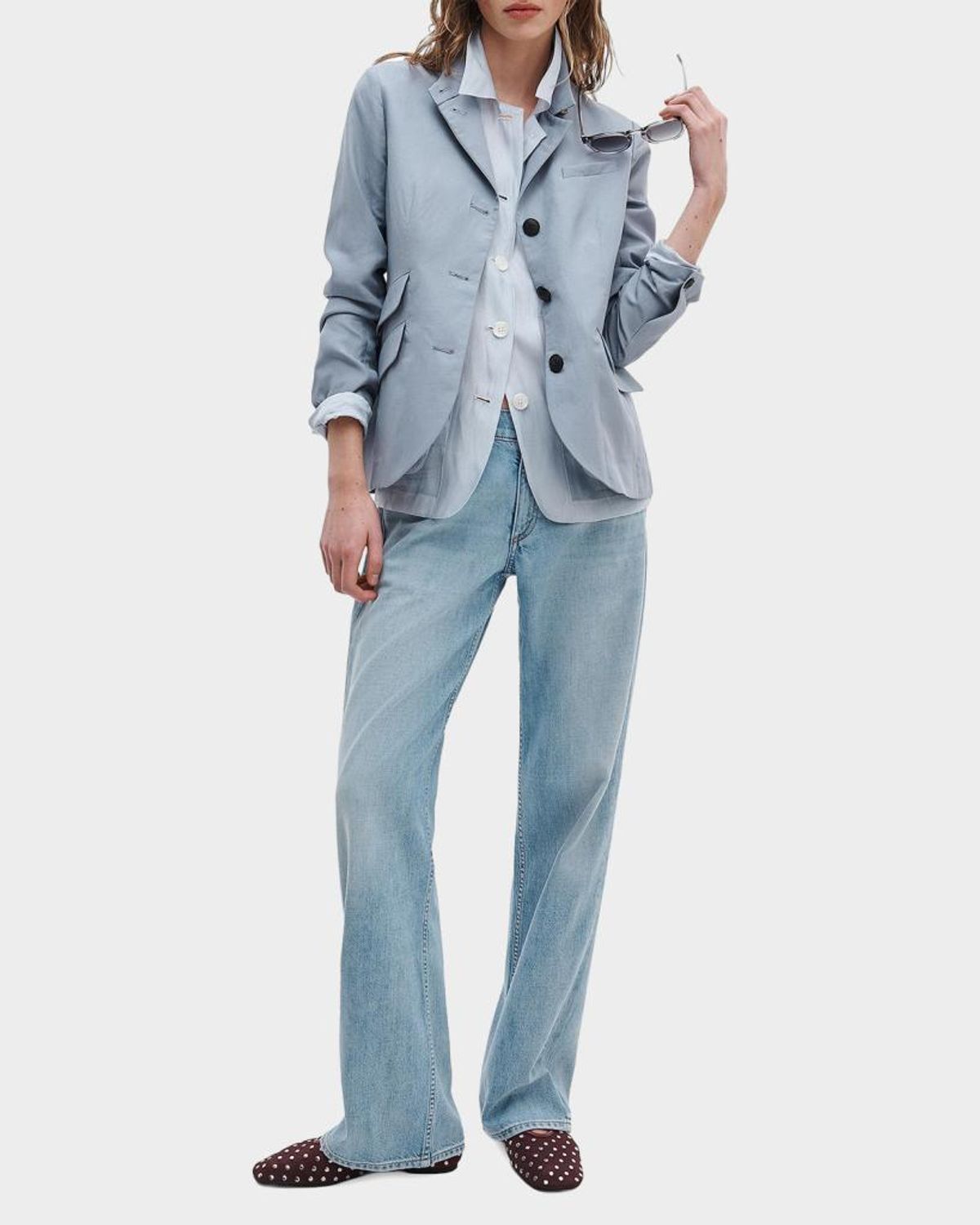Rag & Bone Slade Solid Blazer In Stone