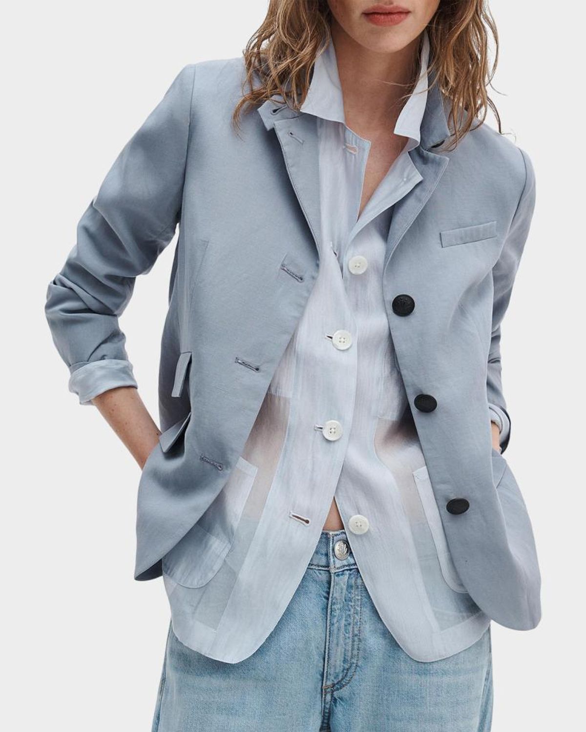 Rag & Bone Slade Solid Blazer In Stone