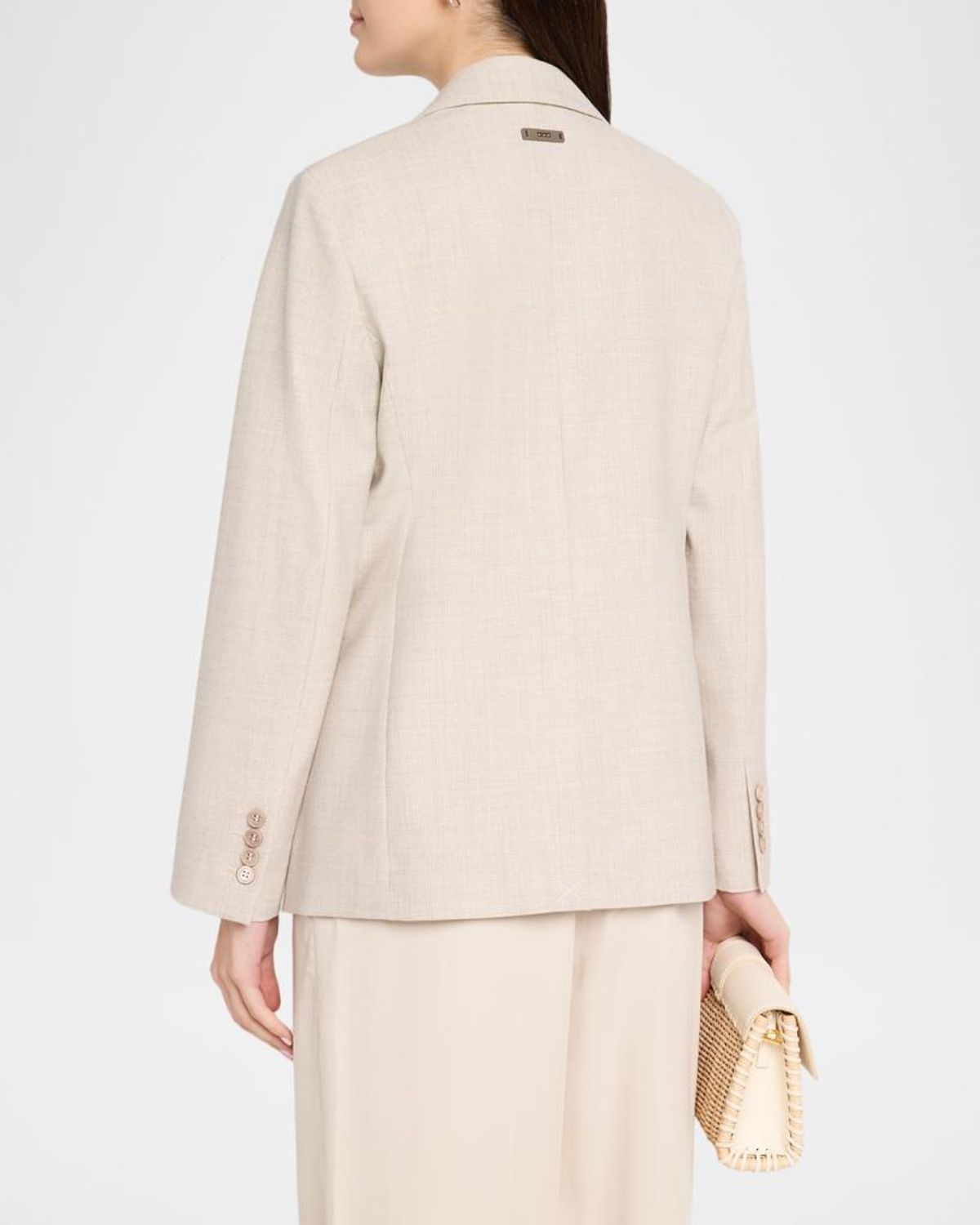 Peserico Single-breasted Houndstooth Jacket In Neutral