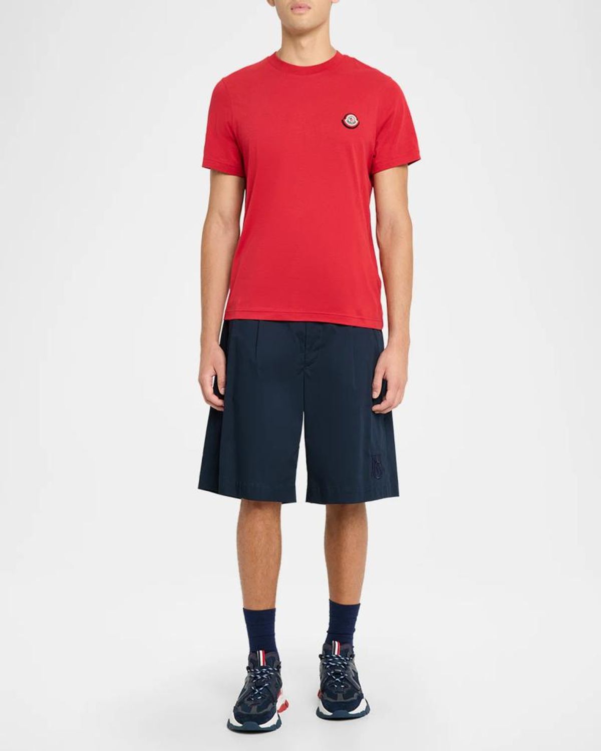 Moncler Logo Cotton Jersey T-shirt In Red
