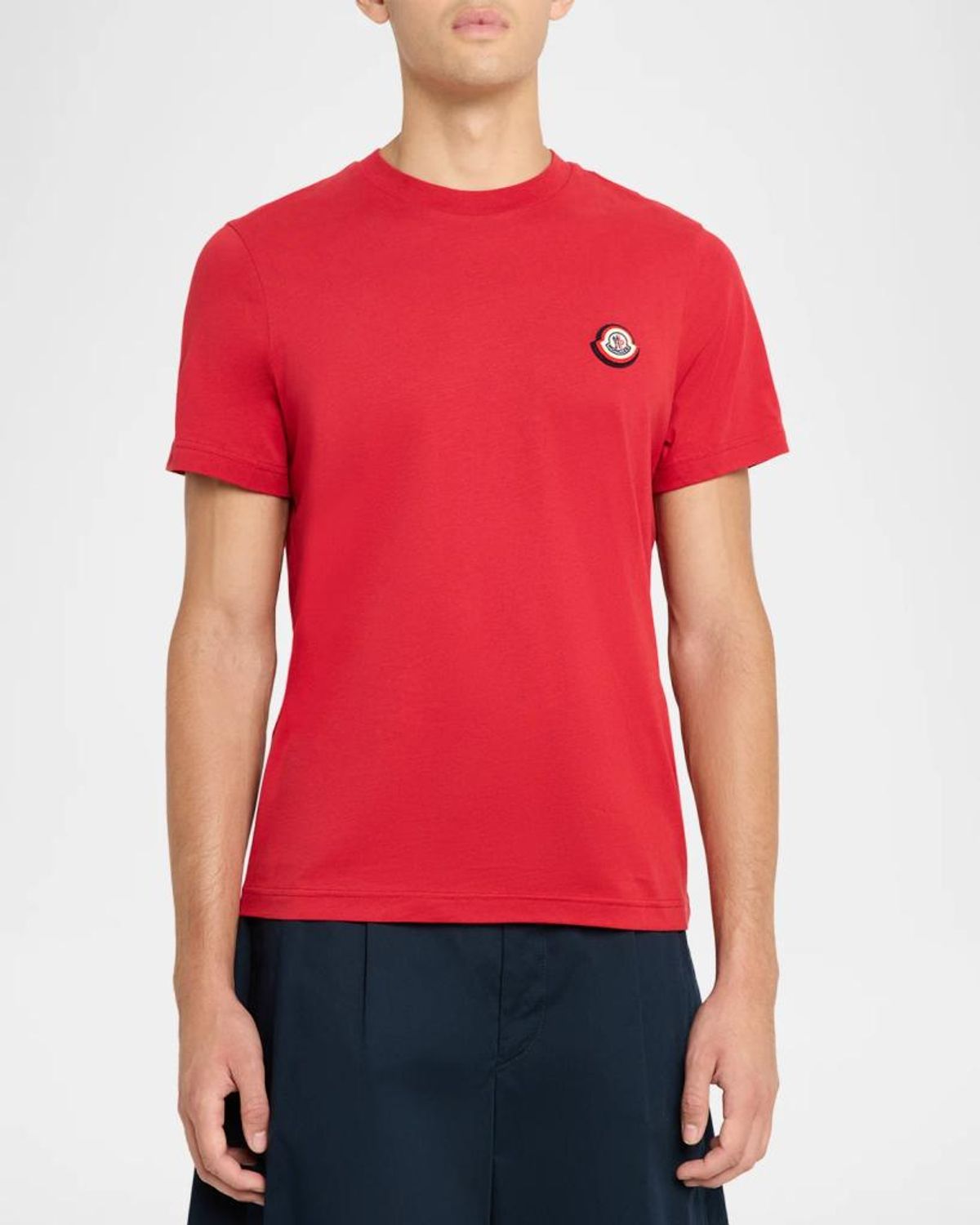 Moncler Logo Cotton Jersey T-shirt In Red