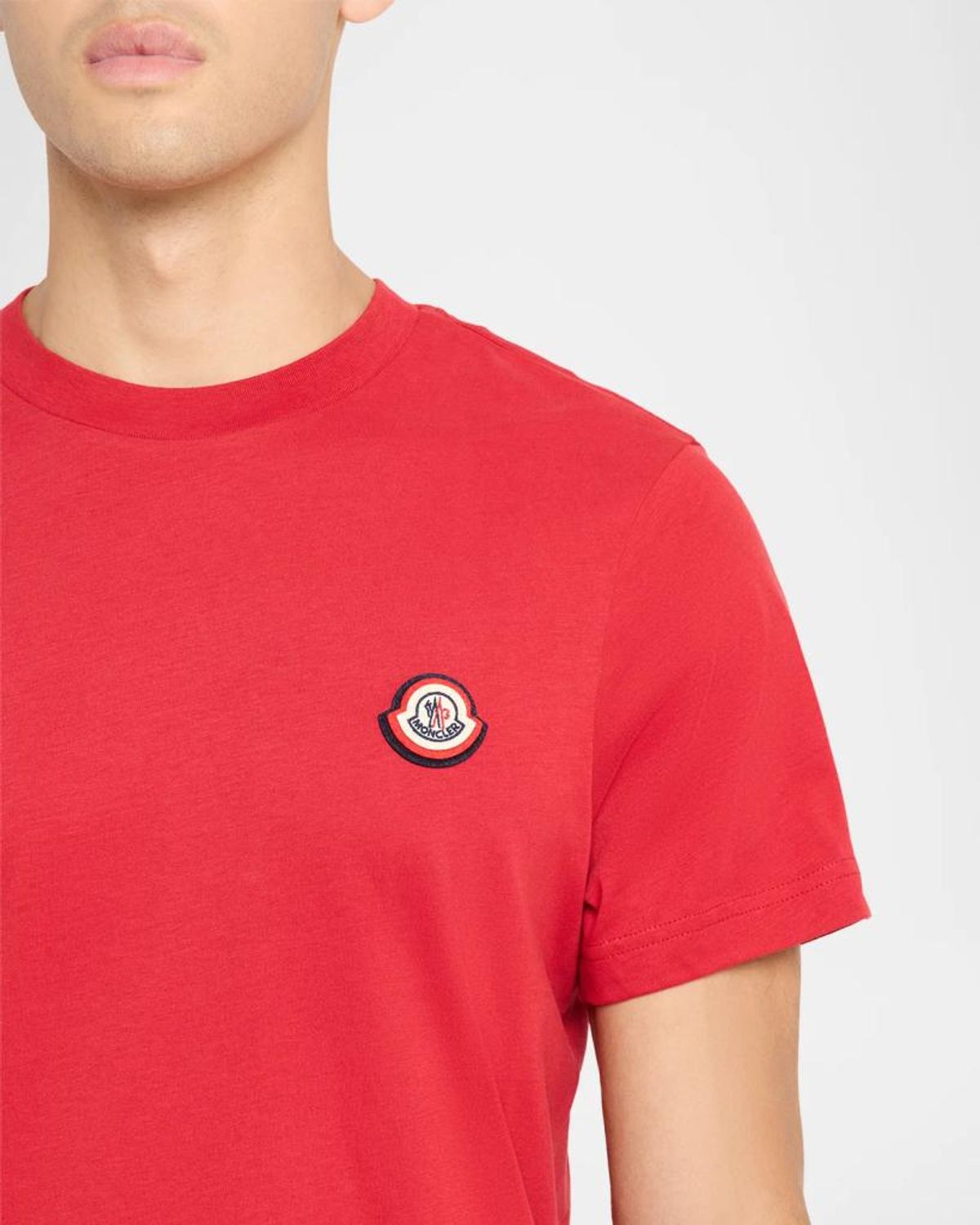 Moncler Logo Cotton Jersey T-shirt In Red