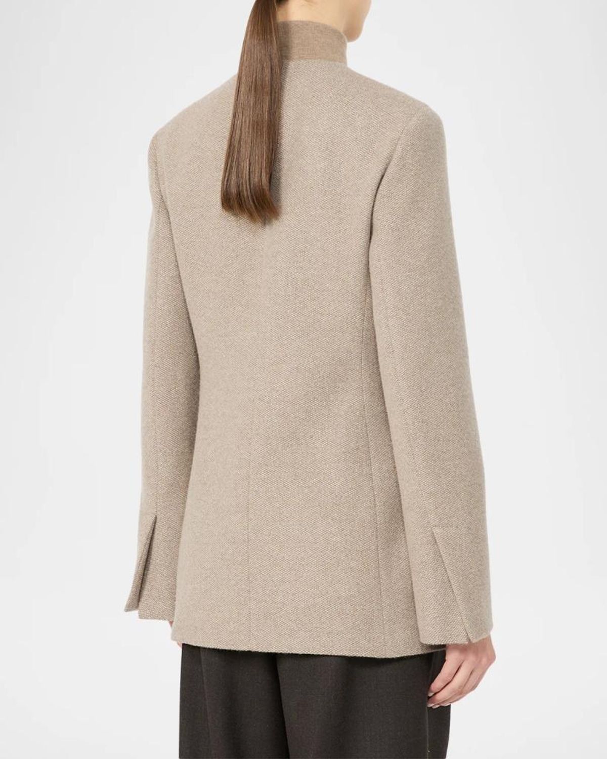 Max Mara Cashmere Single-breasted Collarless Jacket In Neutral