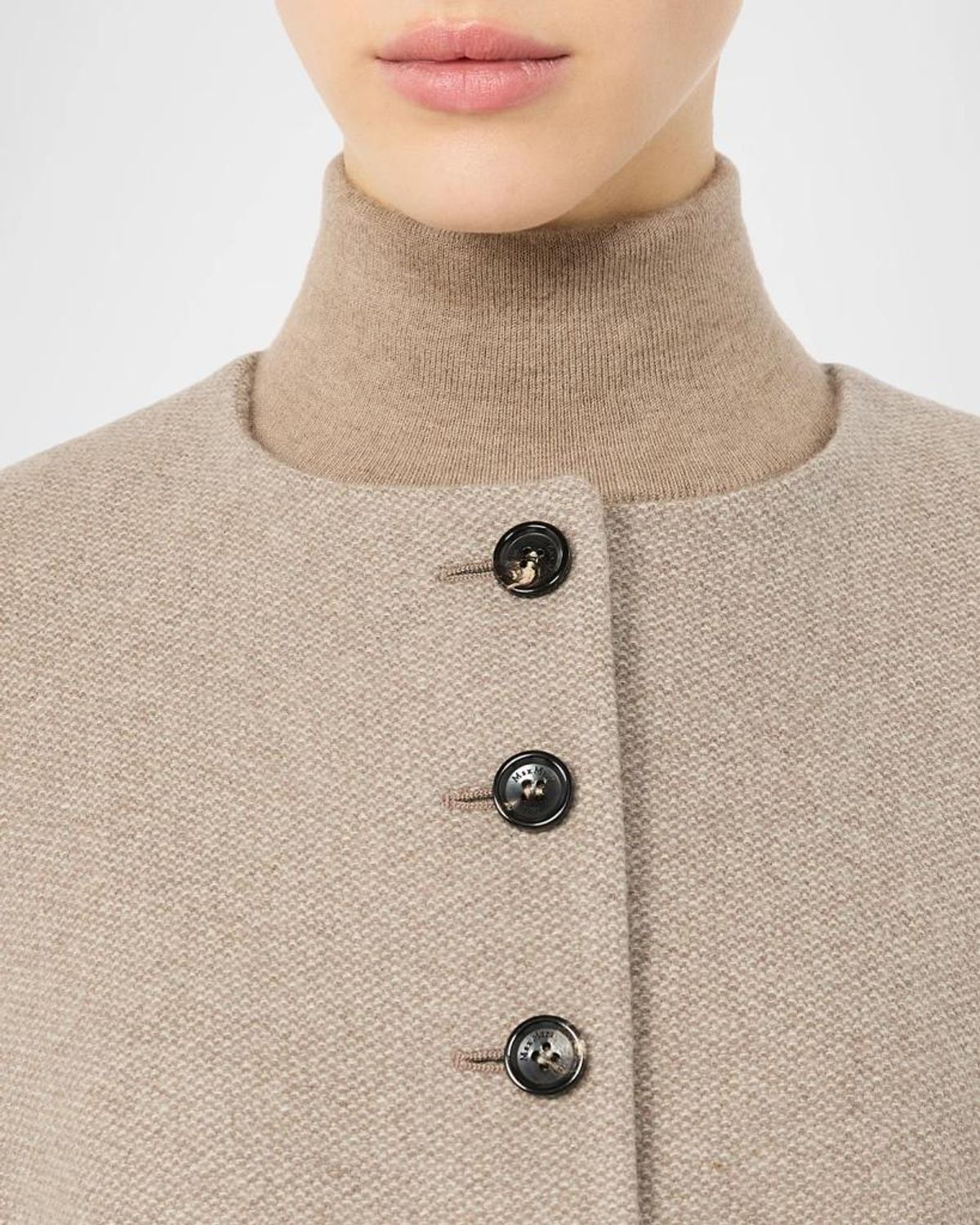 Max Mara Cashmere Single-breasted Collarless Jacket In Neutral