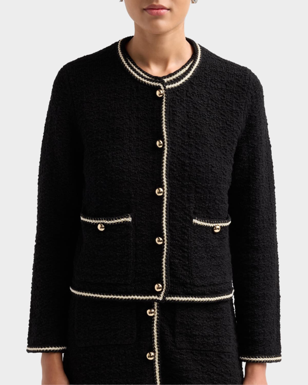 Simkhai Anouk Cotton Button-front Jacket In Black Ivor