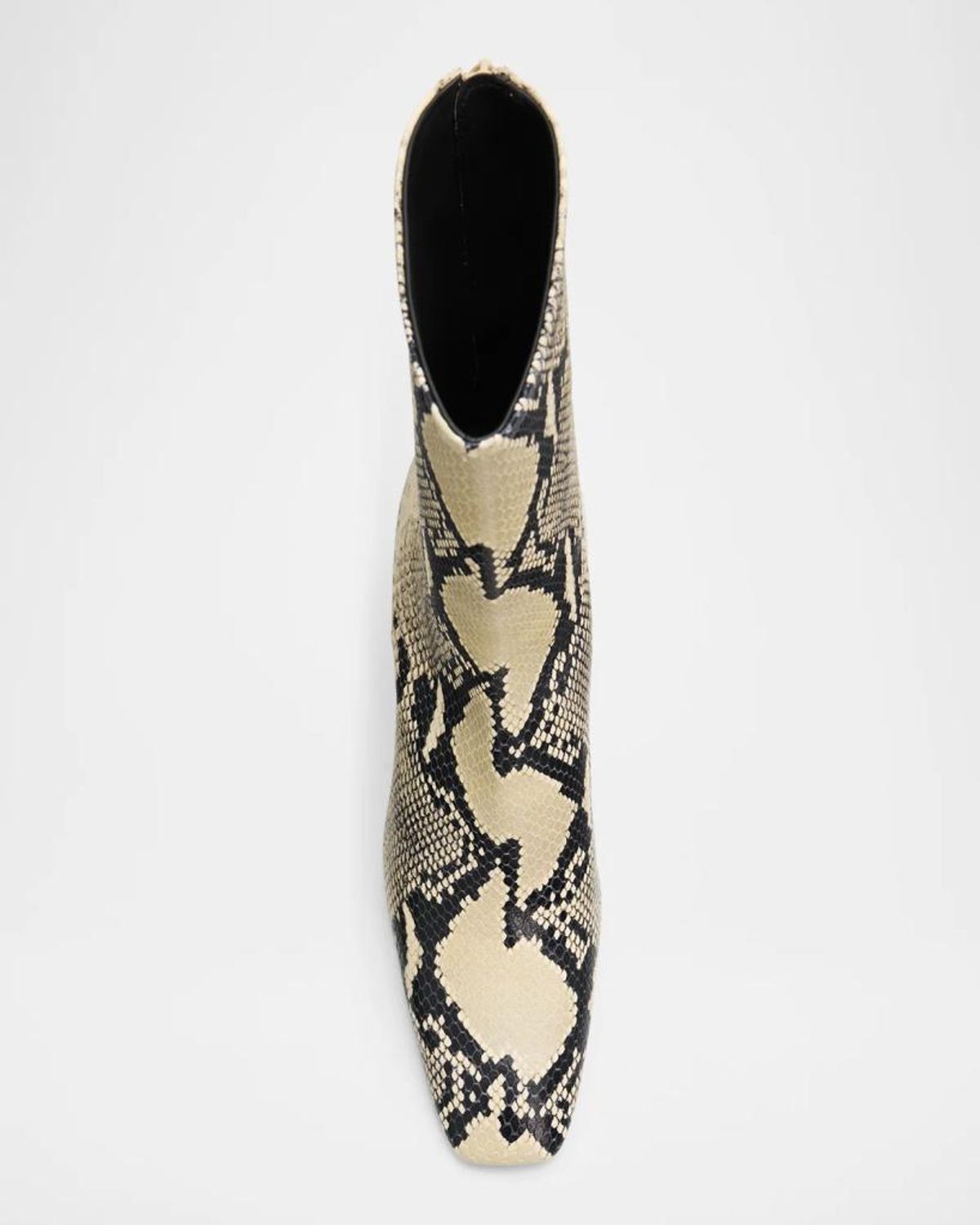 Totême Women's Python-embossed 85mm Leather Boots In Ecru/black