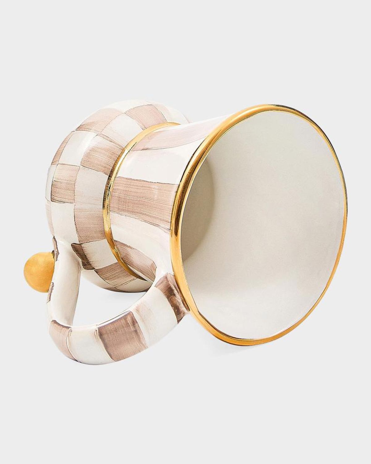 Mackenzie-childs Mocha Check Ceramic Mug