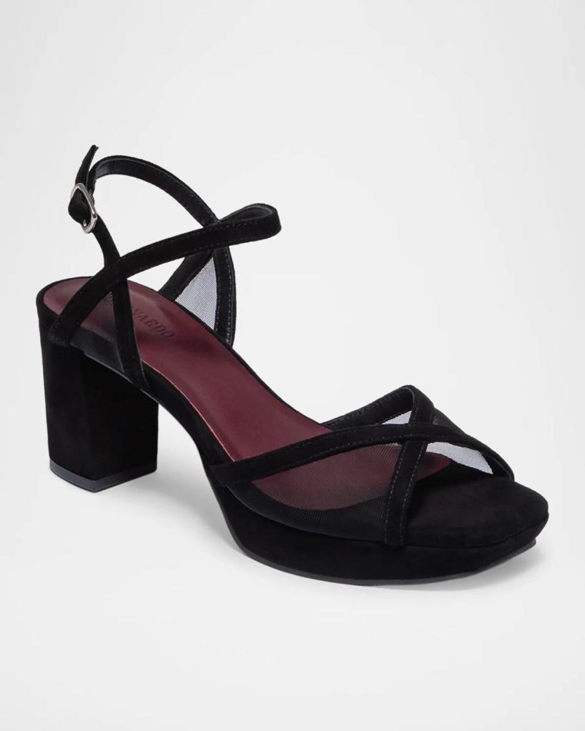 Bernardo 70mm Celeste Mesh Suede Platform Sandals In Black