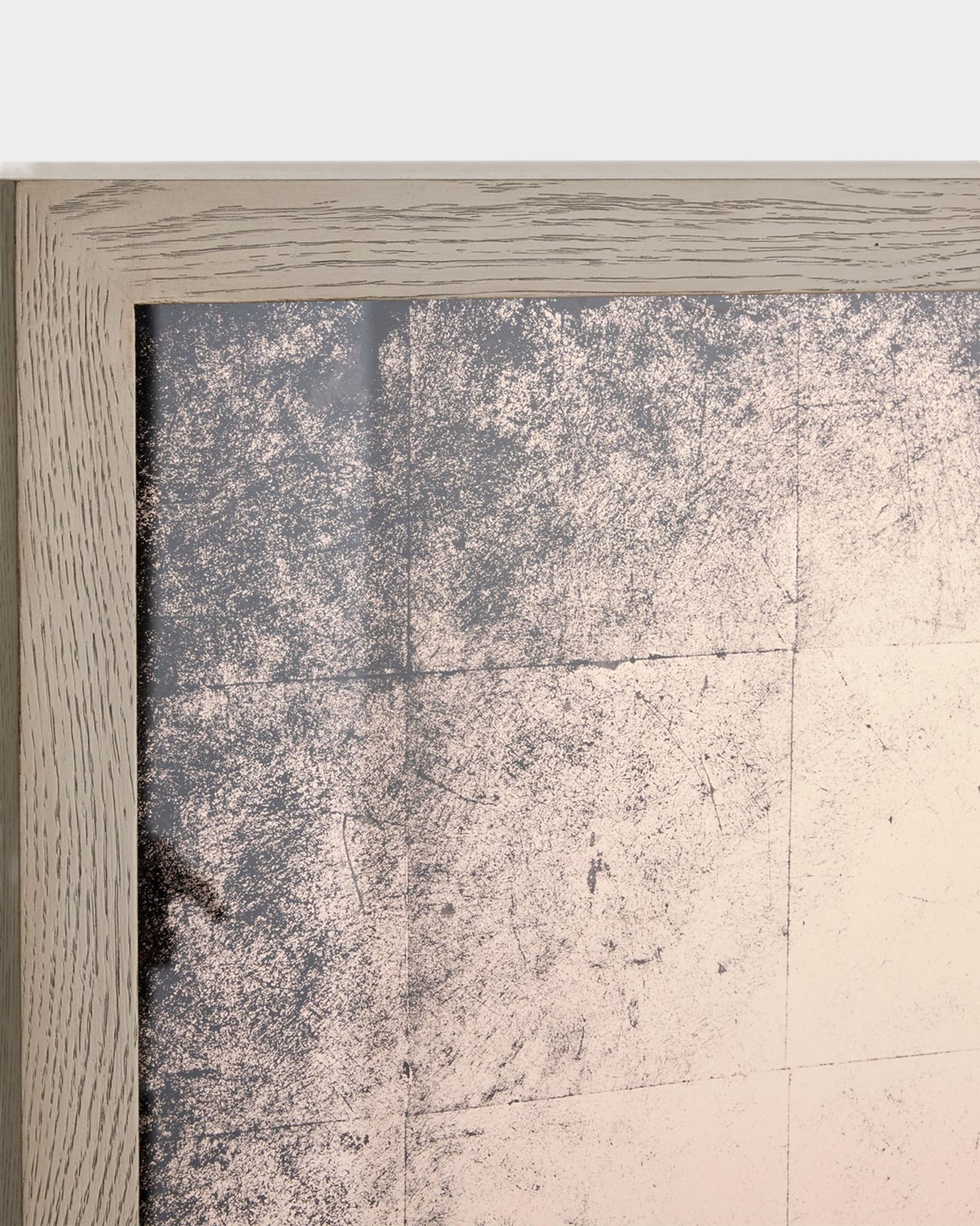 Close-up of distressed mirrored doors on Jermaine cocktail cabinet