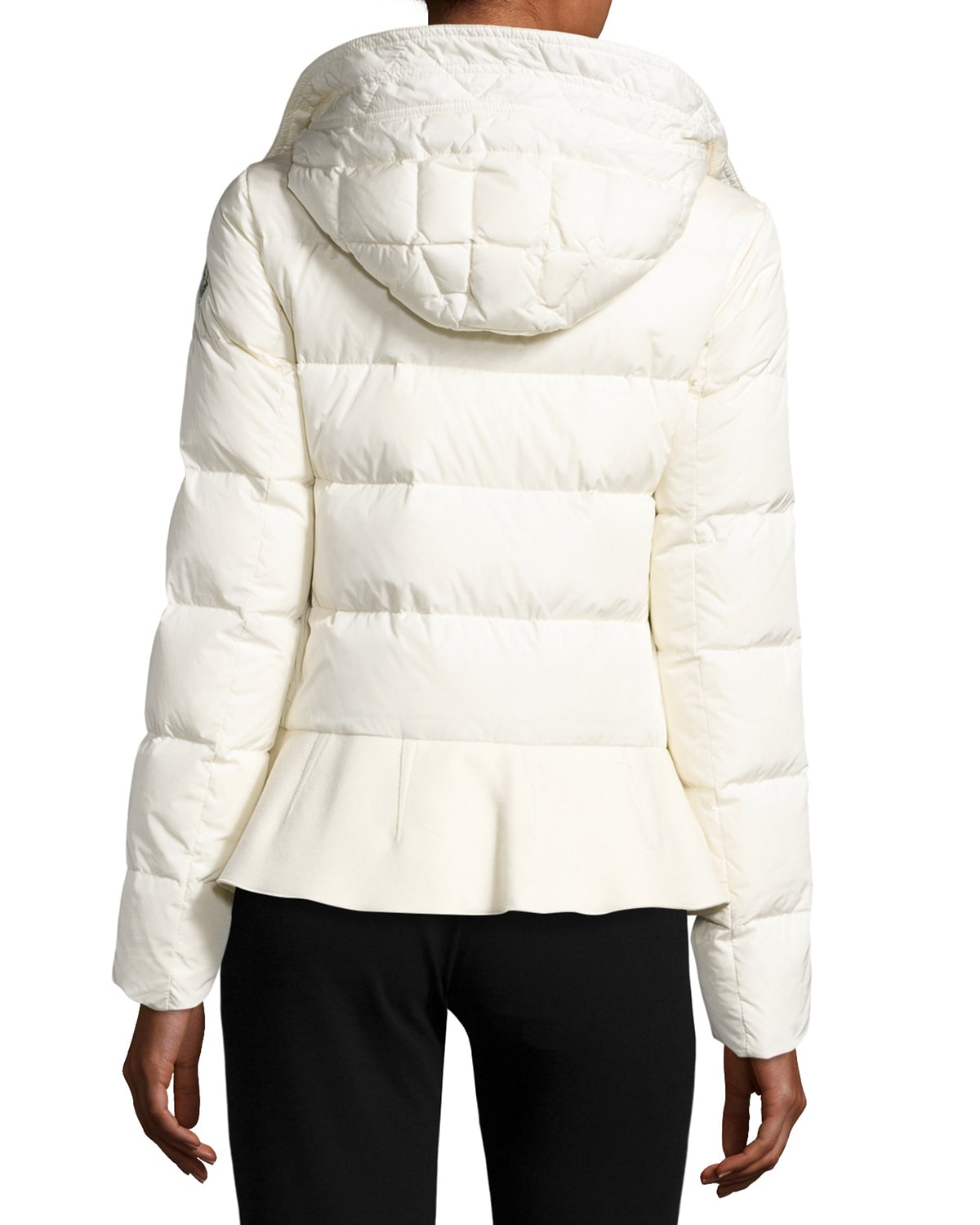 Moncler Nesea Quilted Puffer Coat w/Wool Trim