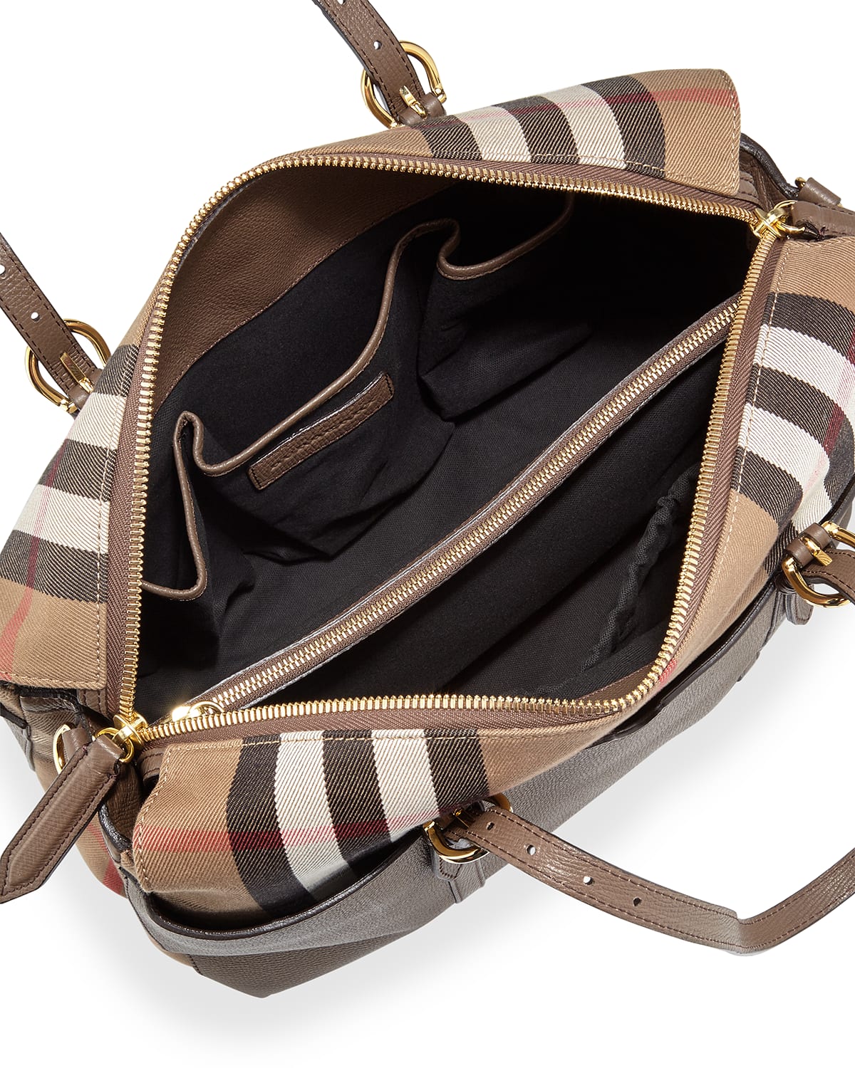 Burberry Mason Check-Canvas & Leather Diaper Tote Bag