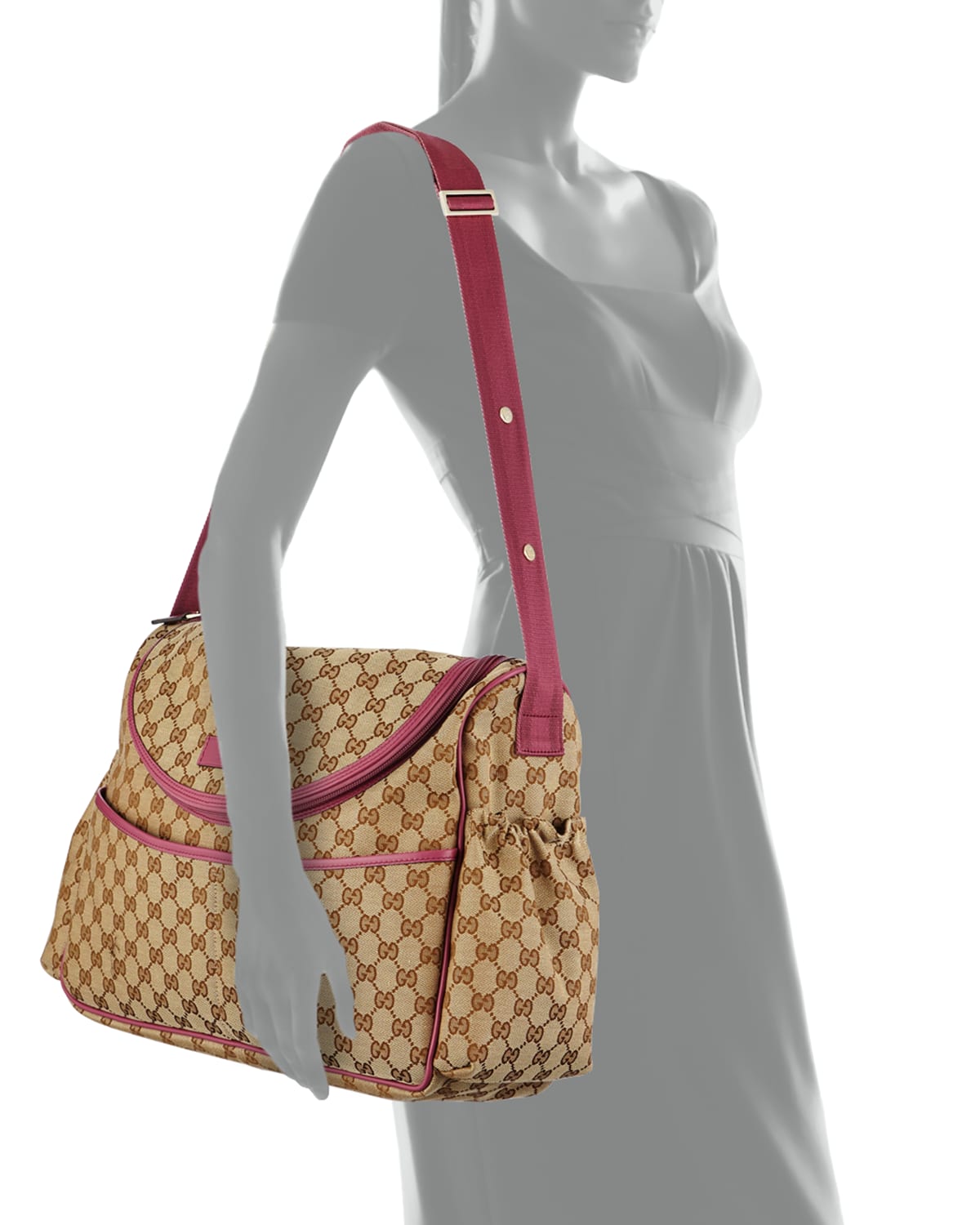 Gucci Travel Guccissima-Print Diaper Bag w/ Changing Pad