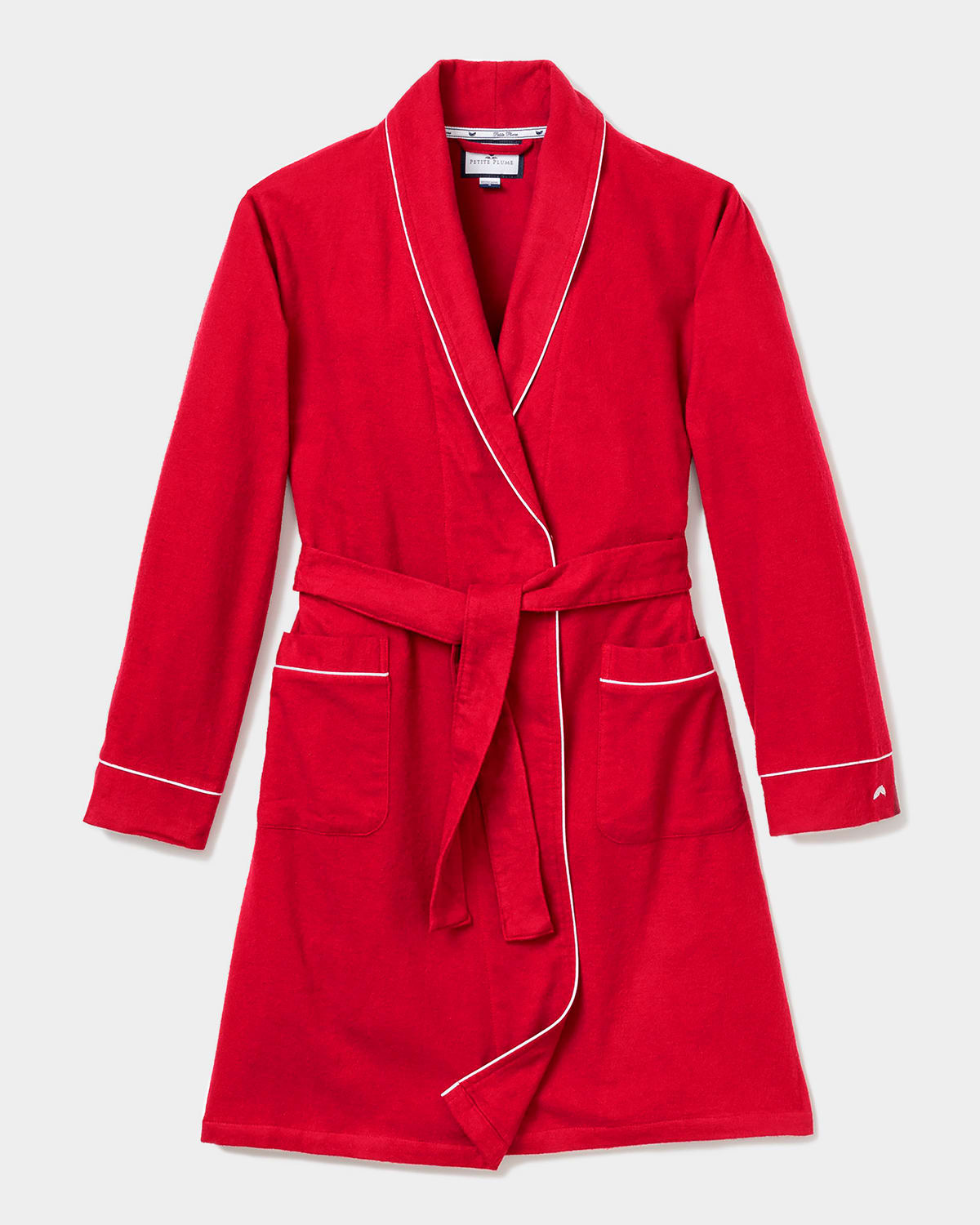 Petite Plume Solid Robe w/ Contrast Piping, Size 2-14 | Neiman Marcus