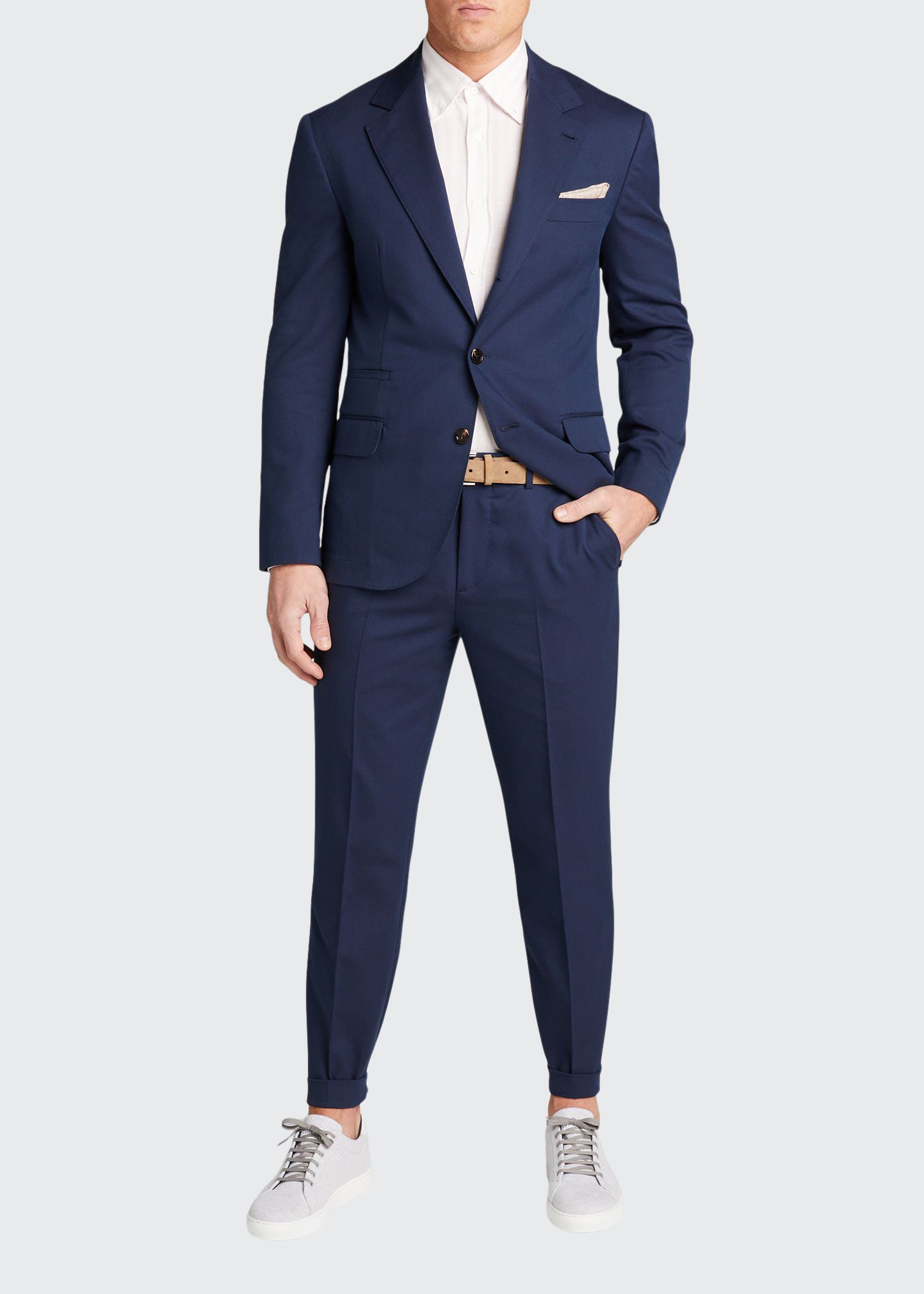 Brunello Cucinelli Men's Solid Wool Two-Piece Suit | Neiman Marcus