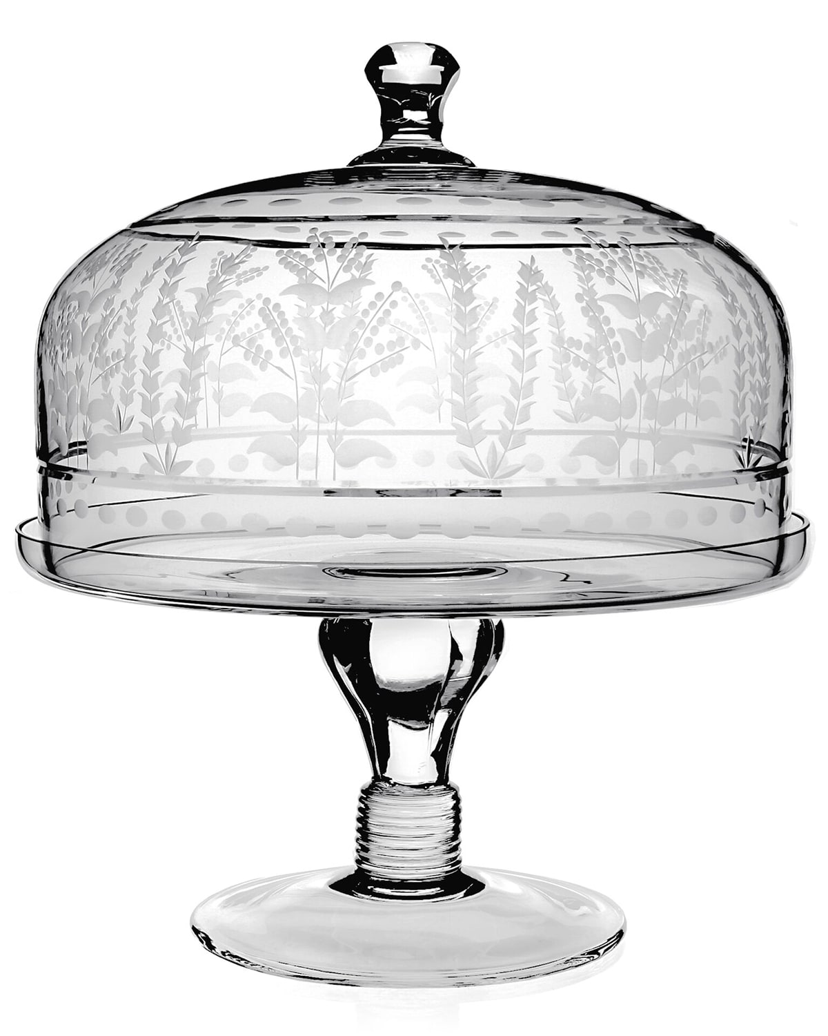 William Yeoward Crystal Fern Cake Stand & Dome Neiman Marcus