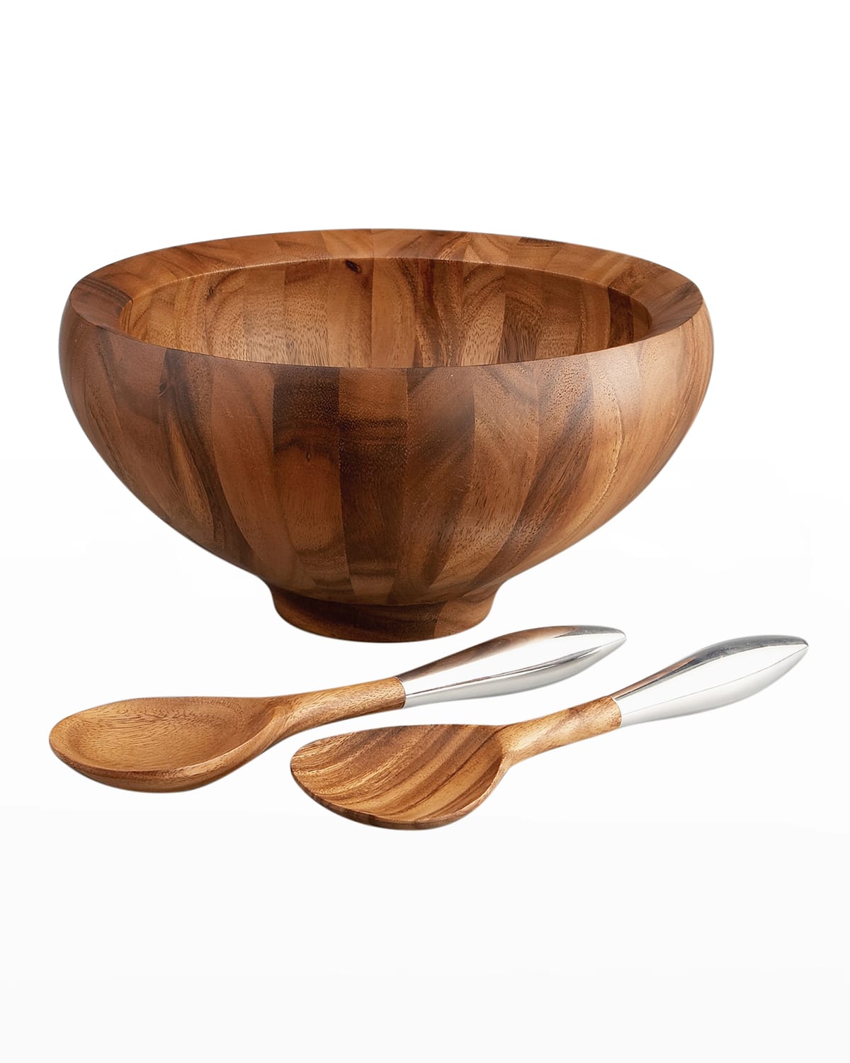Nambe Anvil Salad Bowl & Servers Neiman Marcus