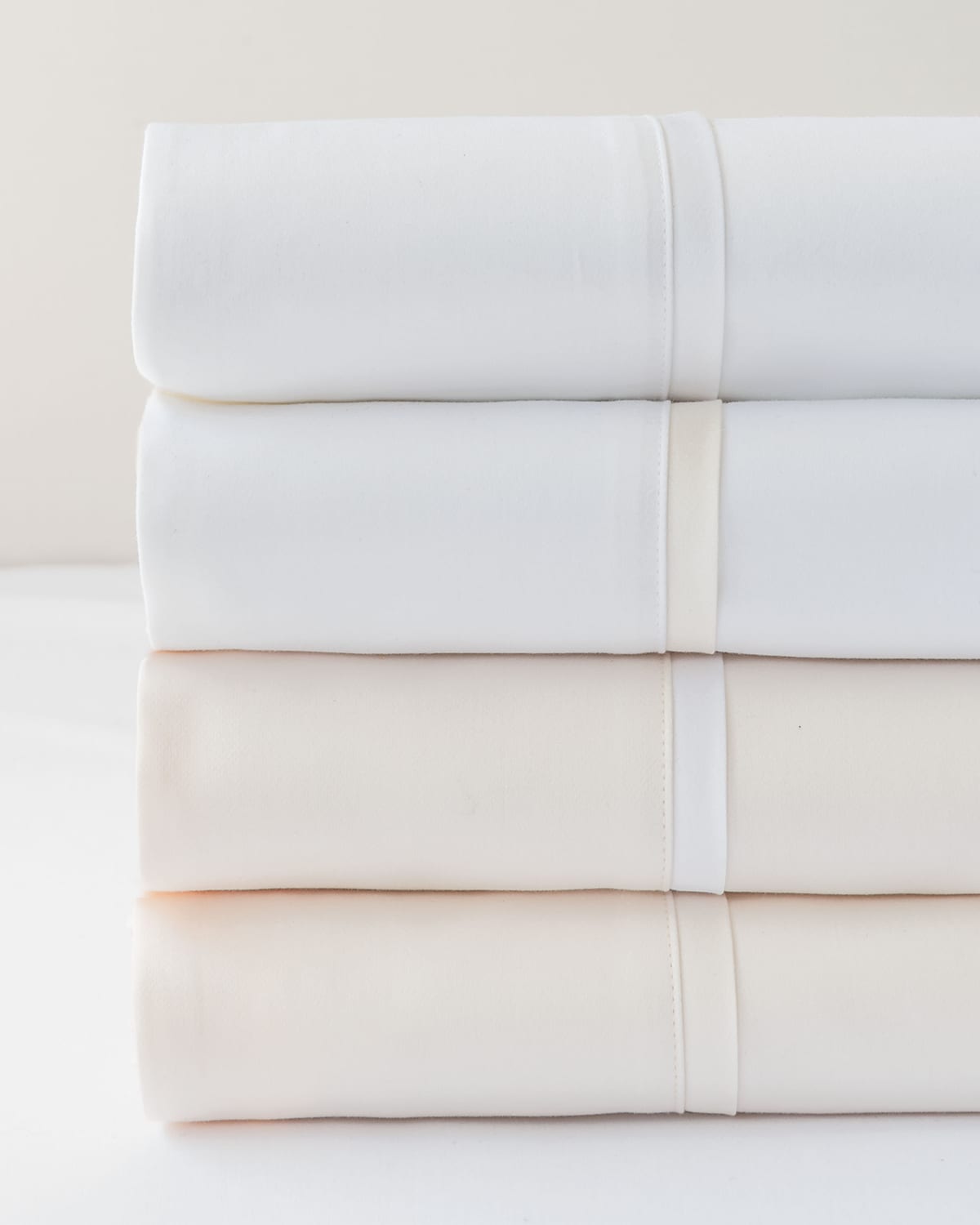 Bovi Fine Linens Estate Full/Queen Sheet Set, Ivory/White Neiman Marcus