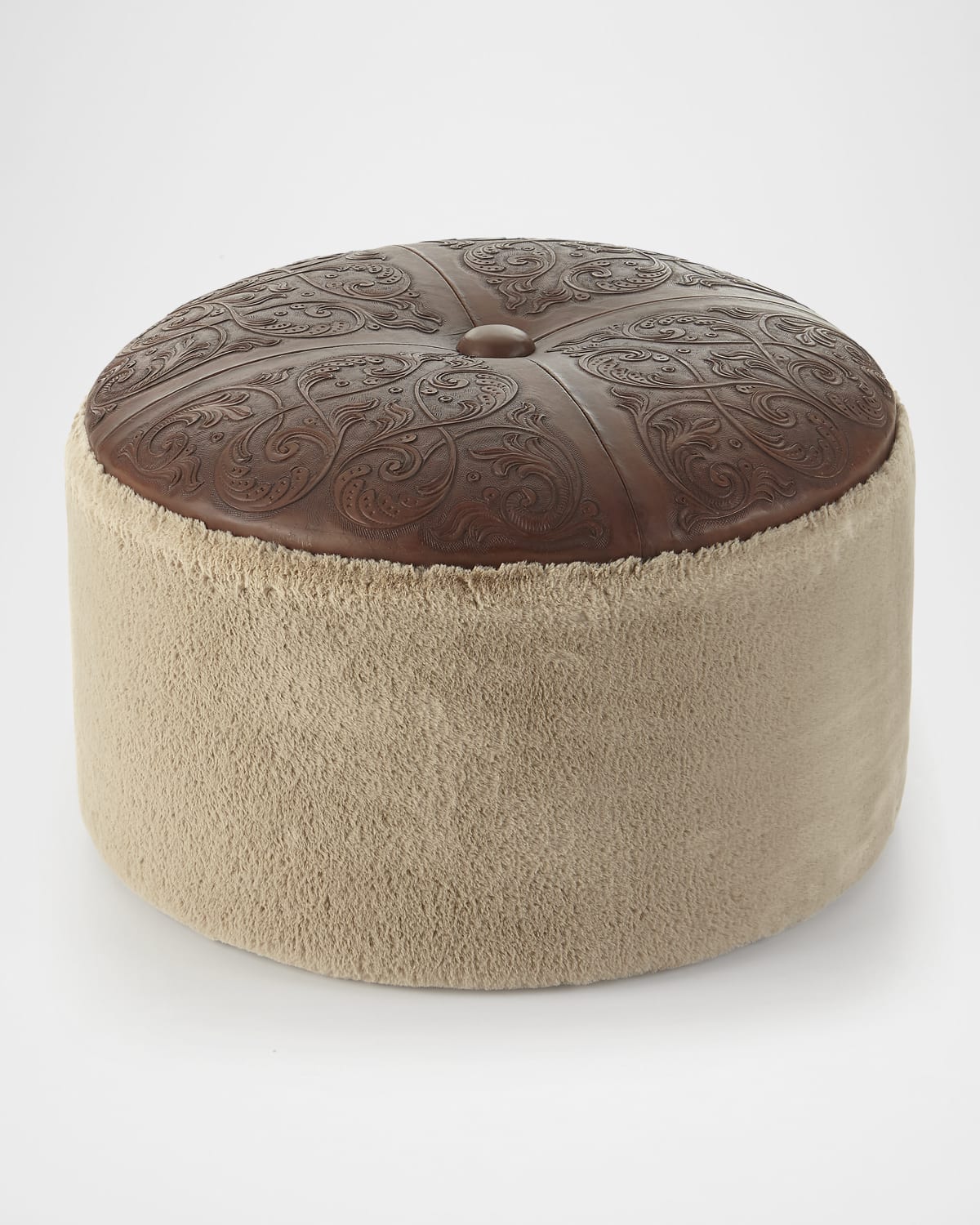 Bernhardt Pisa Faux Fur Ottoman Neiman Marcus