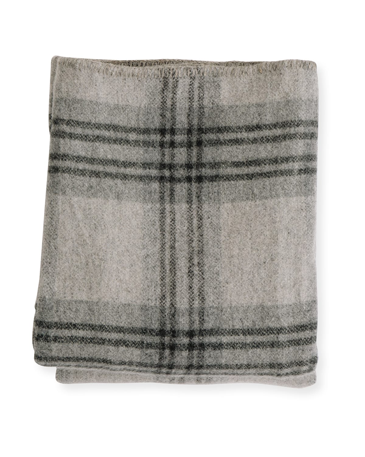 Evangeline Linens Plaid Merino Wool Twin Blanket, Harvest Plaid