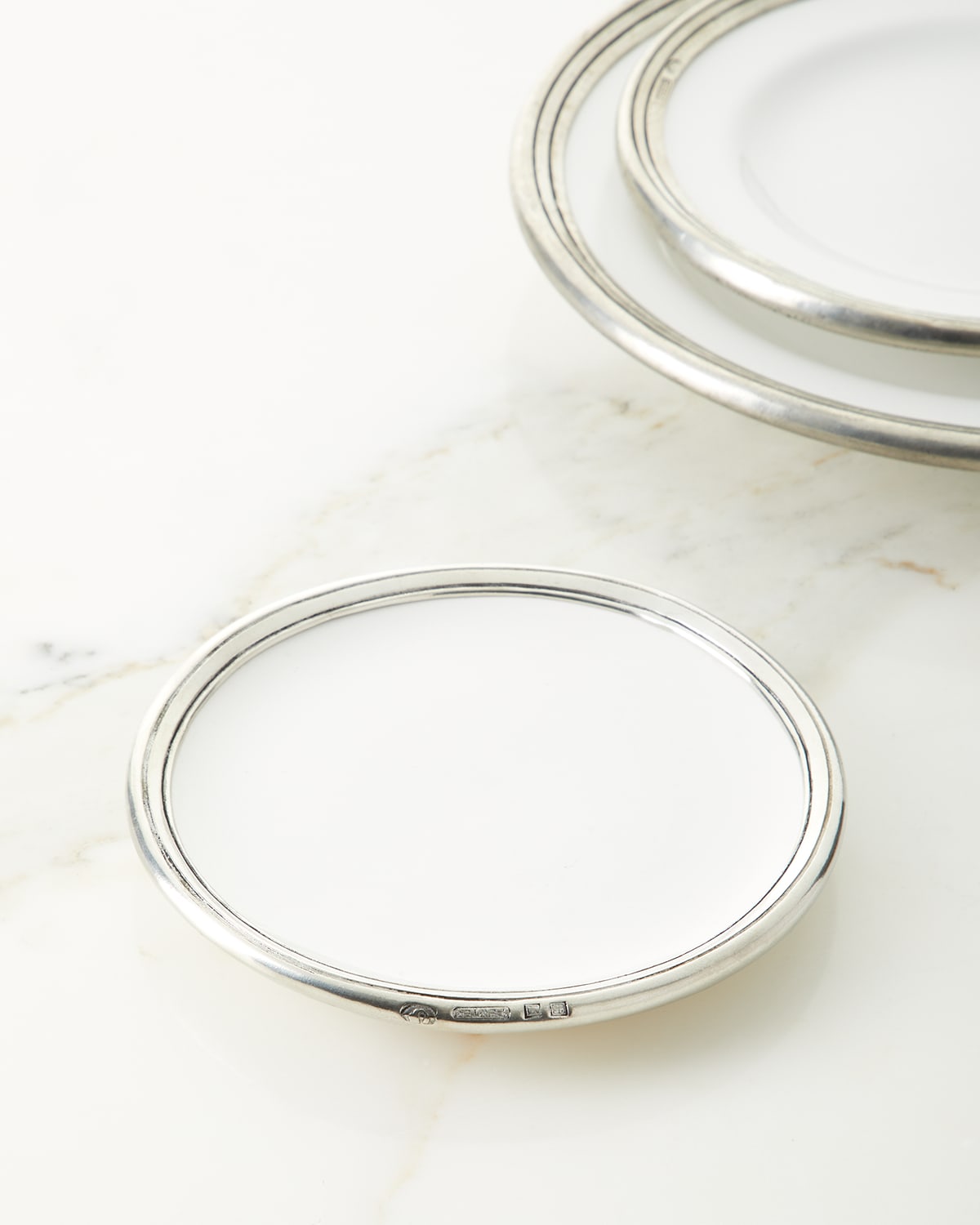 Neiman Marcus Fruit Pewter & Ceramic Dinner Plate Neiman Marcus