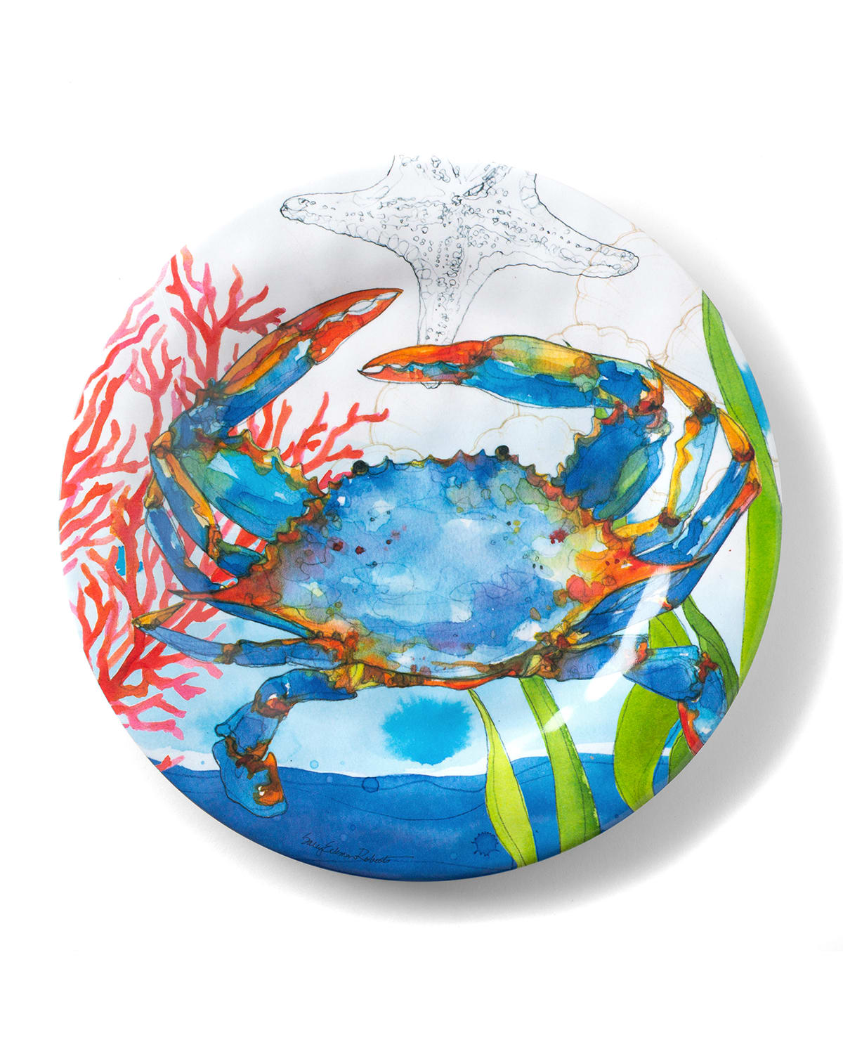 Bamboo Table Blue Pineapple ShatterResistant Bamboo Salad Plates, Set