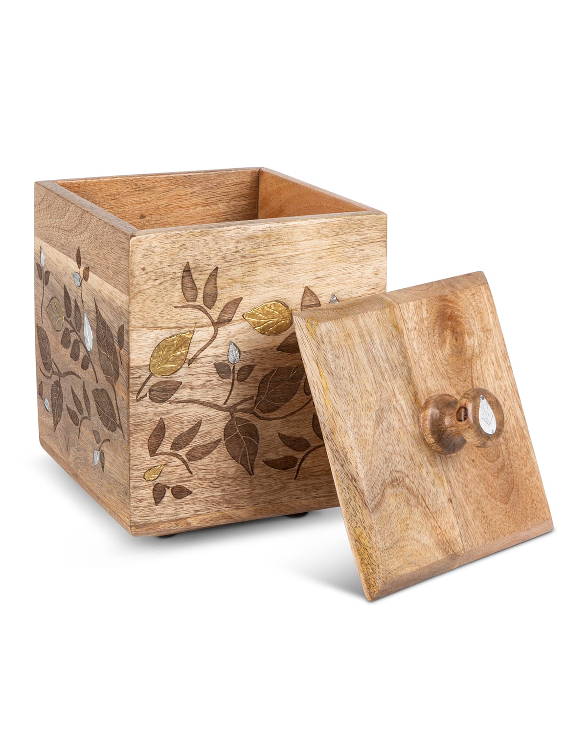 G G Collection Mango Wood Laser Butterfly Lazy Susan Neiman Marcus