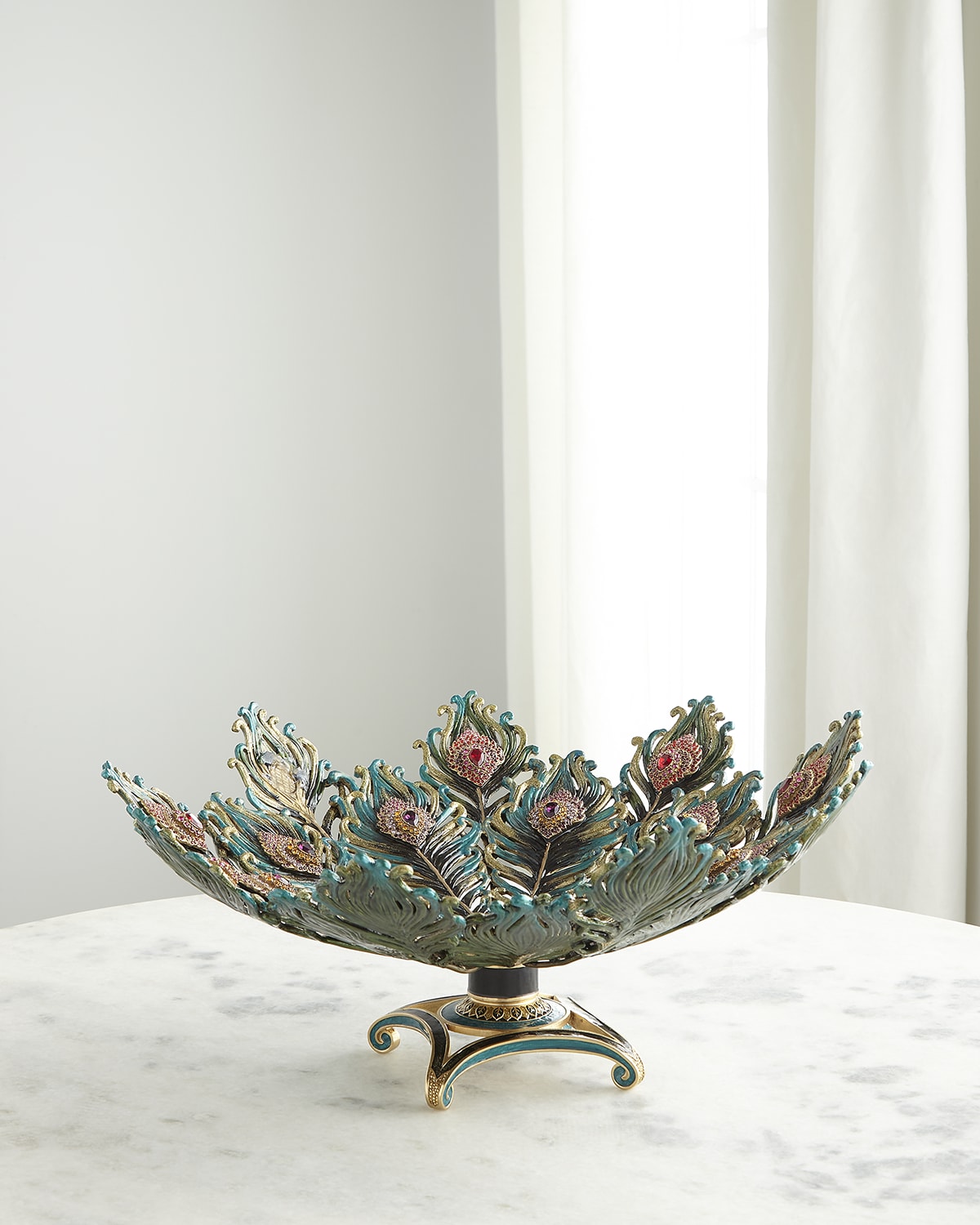 Jay Strongwater Classic Peacock Compact Neiman Marcus