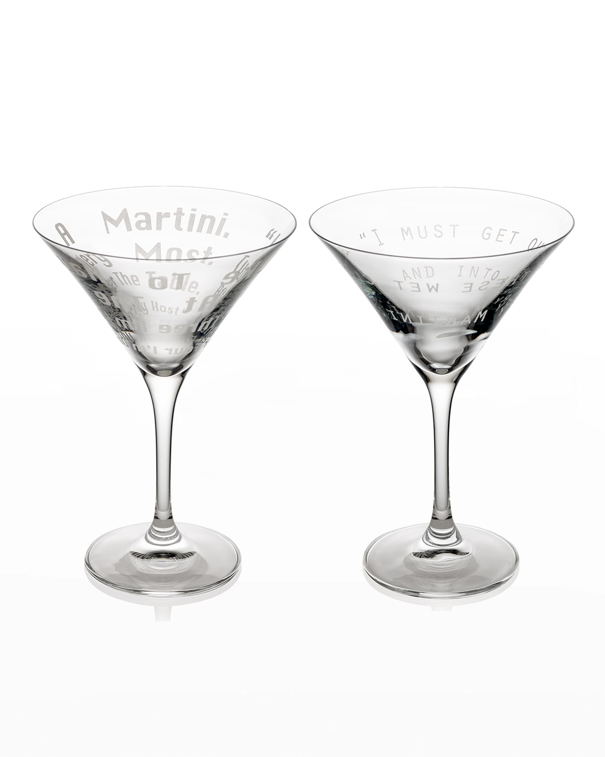 Waterford Crystal Set of 2 Lismore Black Martini Glasses | Neiman Marcus