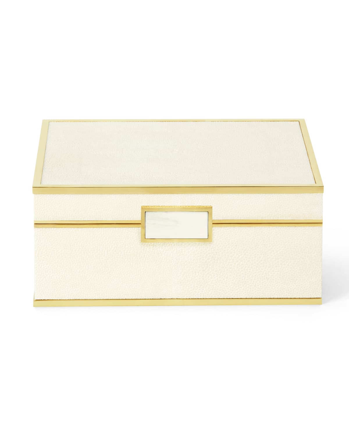 AERIN Modern Large Embossed FauxShagreen Jewelry Box Neiman Marcus