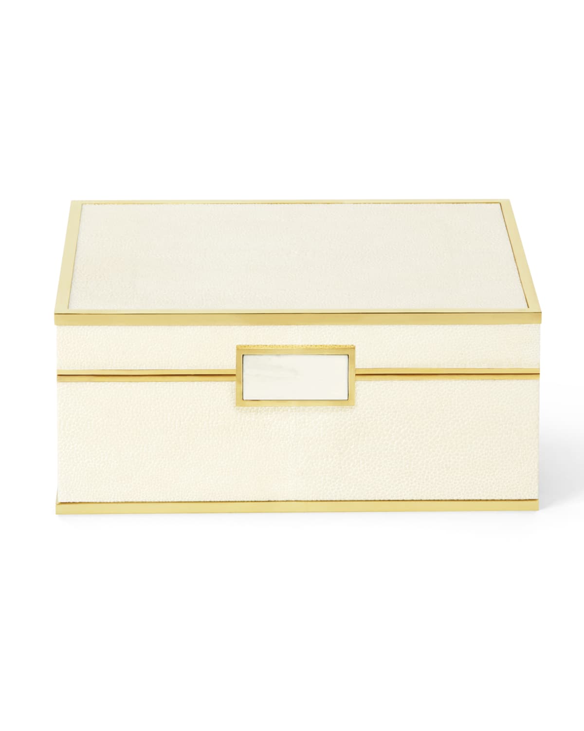 AERIN Modern Large Embossed Faux-Shagreen Jewelry Box | Neiman Marcus