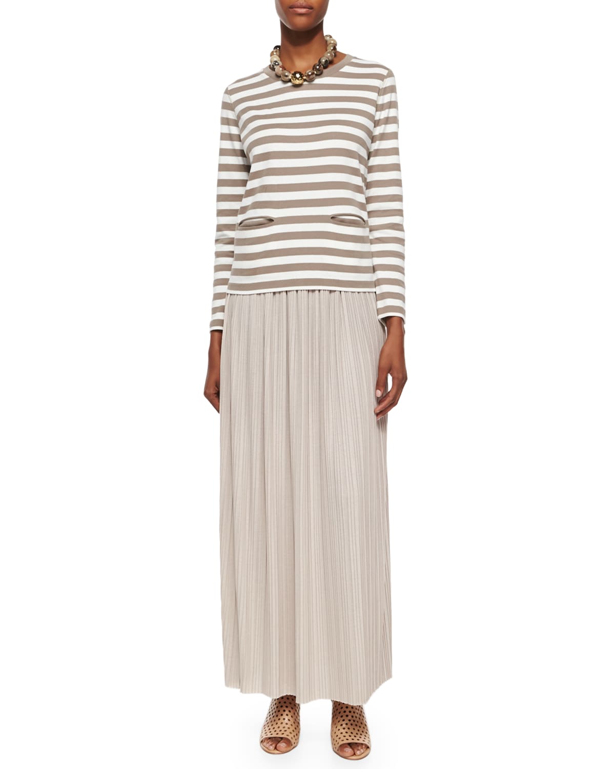 Joan vass long pleated skirt store