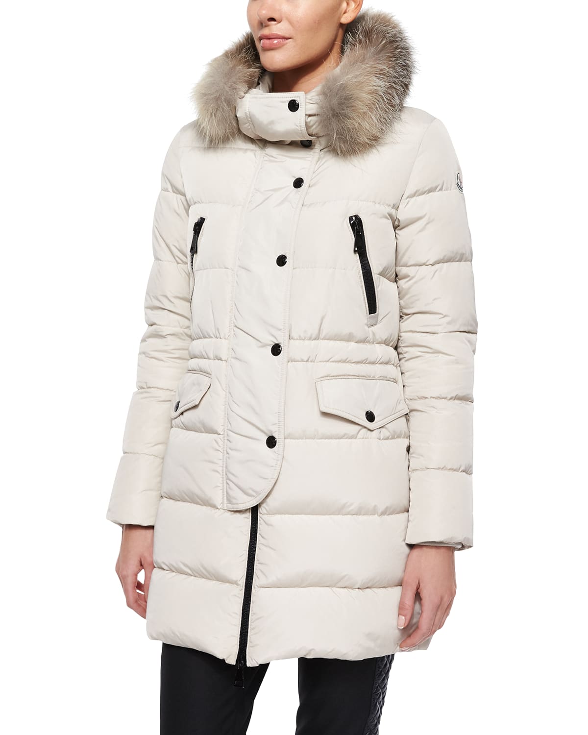 Moncler Fragonette Fur Trim Puffer Coat