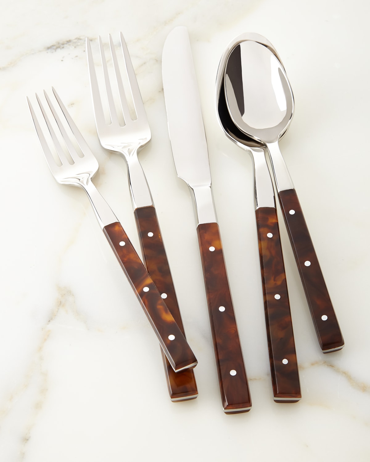 Neiman Marcus 20Piece Victoria Shine Flatware Set, Gold Neiman Marcus