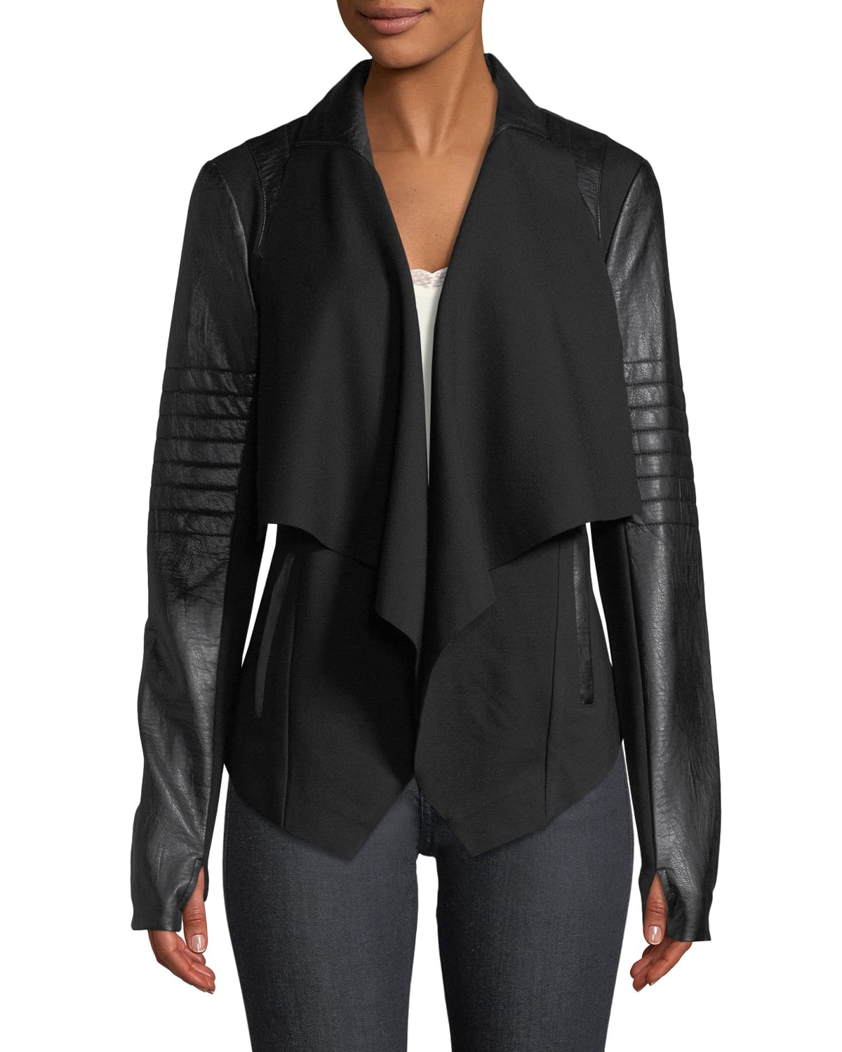 quilted faux leather jacket