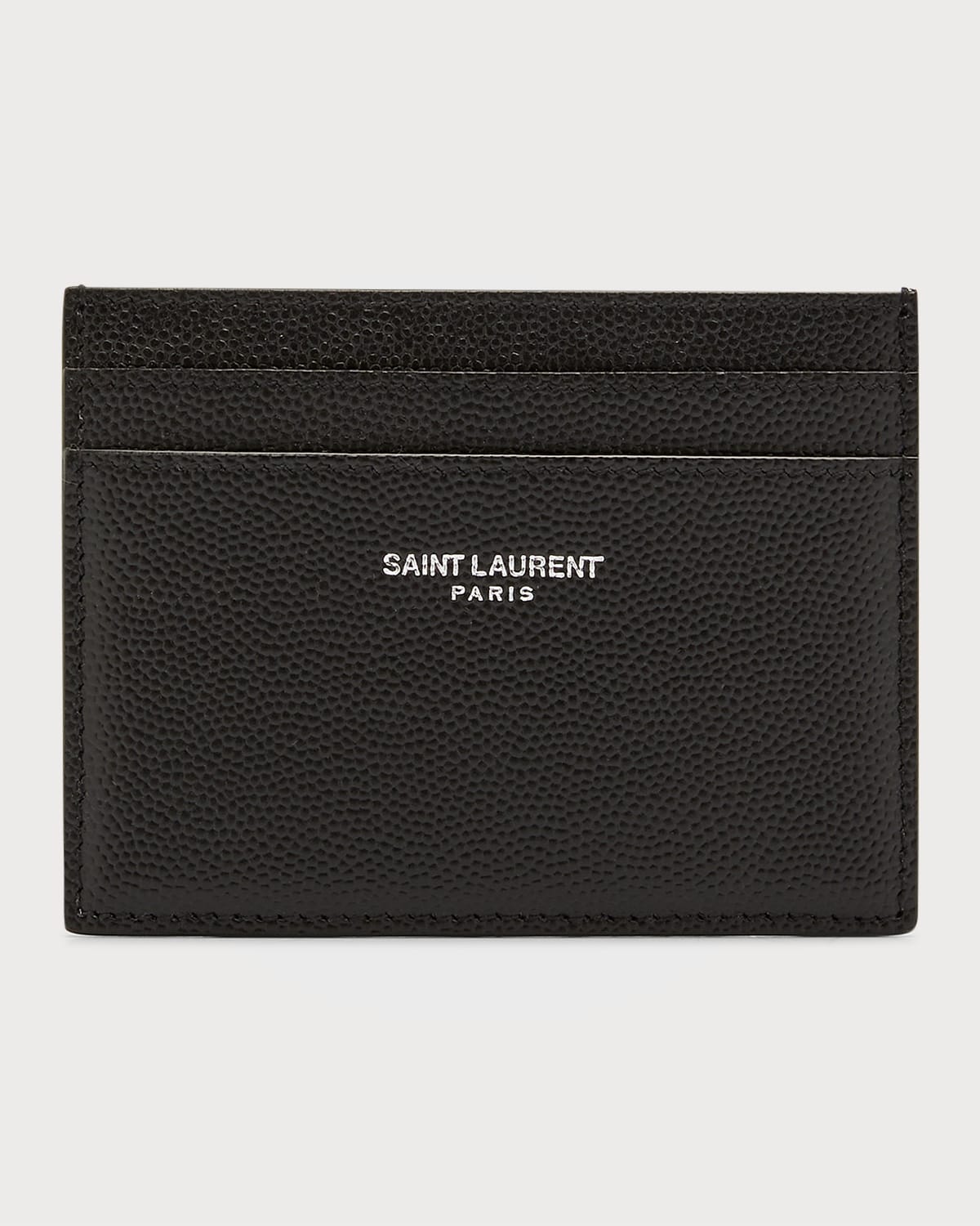 Saint Laurent Grained-leather Cardholder Lanyard in Black for Men