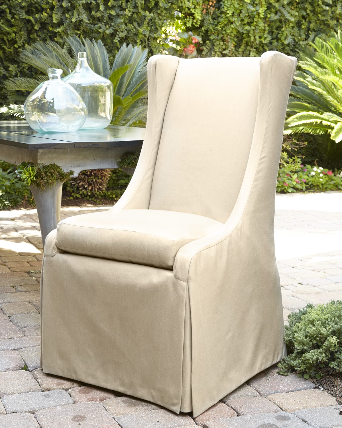 MacKenzieChilds Spindle Check Outdoor Chair Neiman Marcus