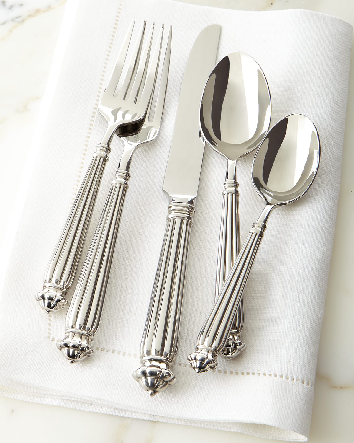 Neiman Marcus FivePiece Filet Pewter Flatware Place Setting Neiman