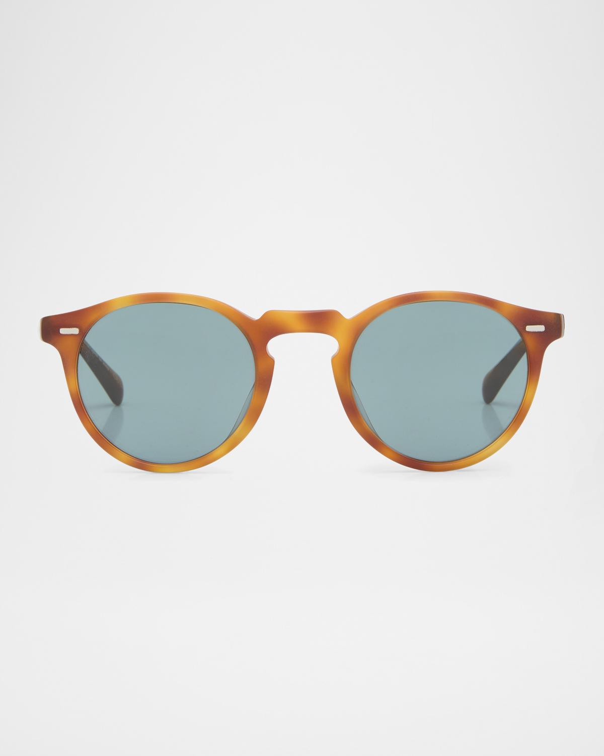 Lunettes De Soleil Oliver Peoples Gregory Peck - Verres Polarisés Vert - Monture Marron - Taille 45/47