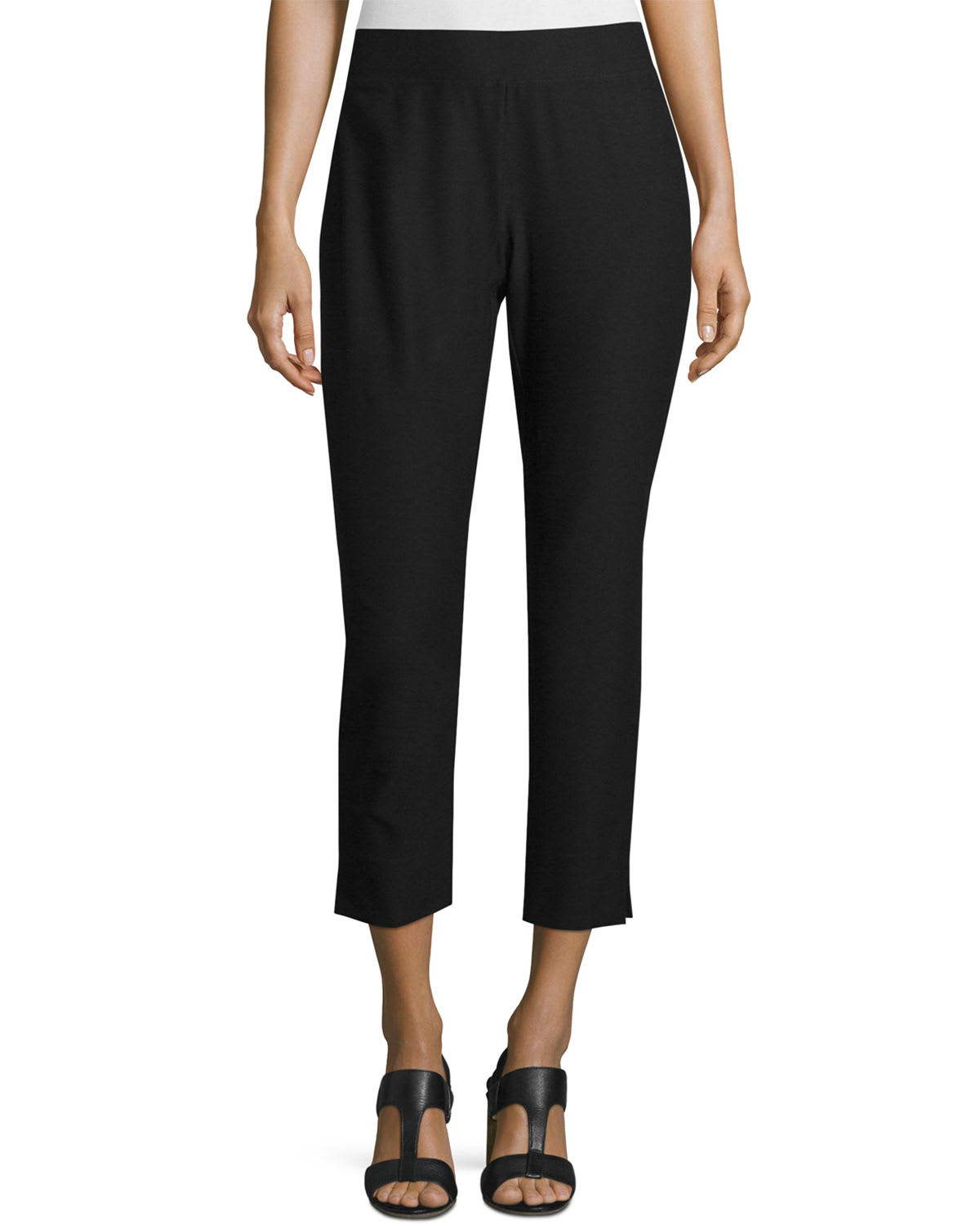 Washable Stretch Crepe Pant with Slits